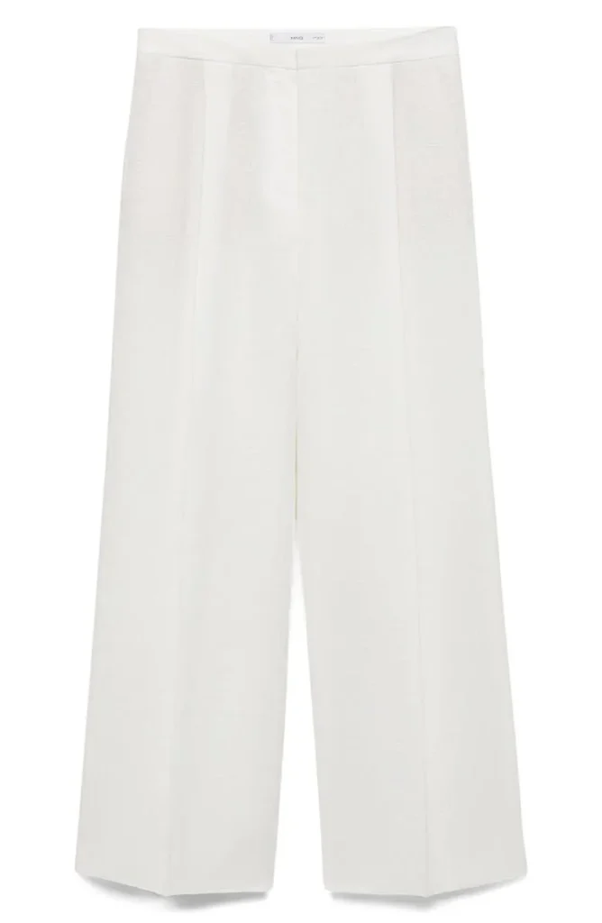 MANGO Straight Leg Linen Pants