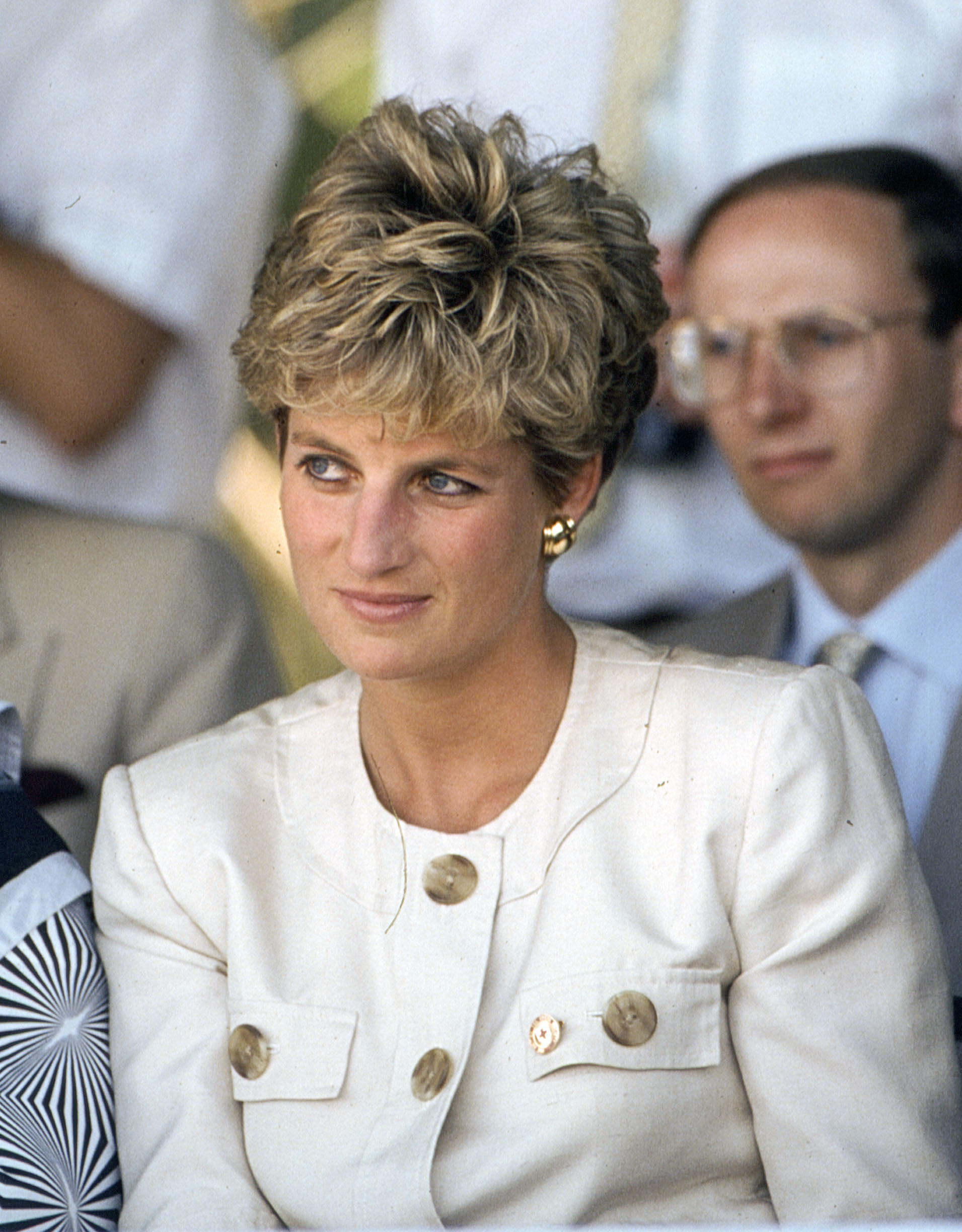 Princess Diana at a Red Cross Feeding Centre in Mazerera