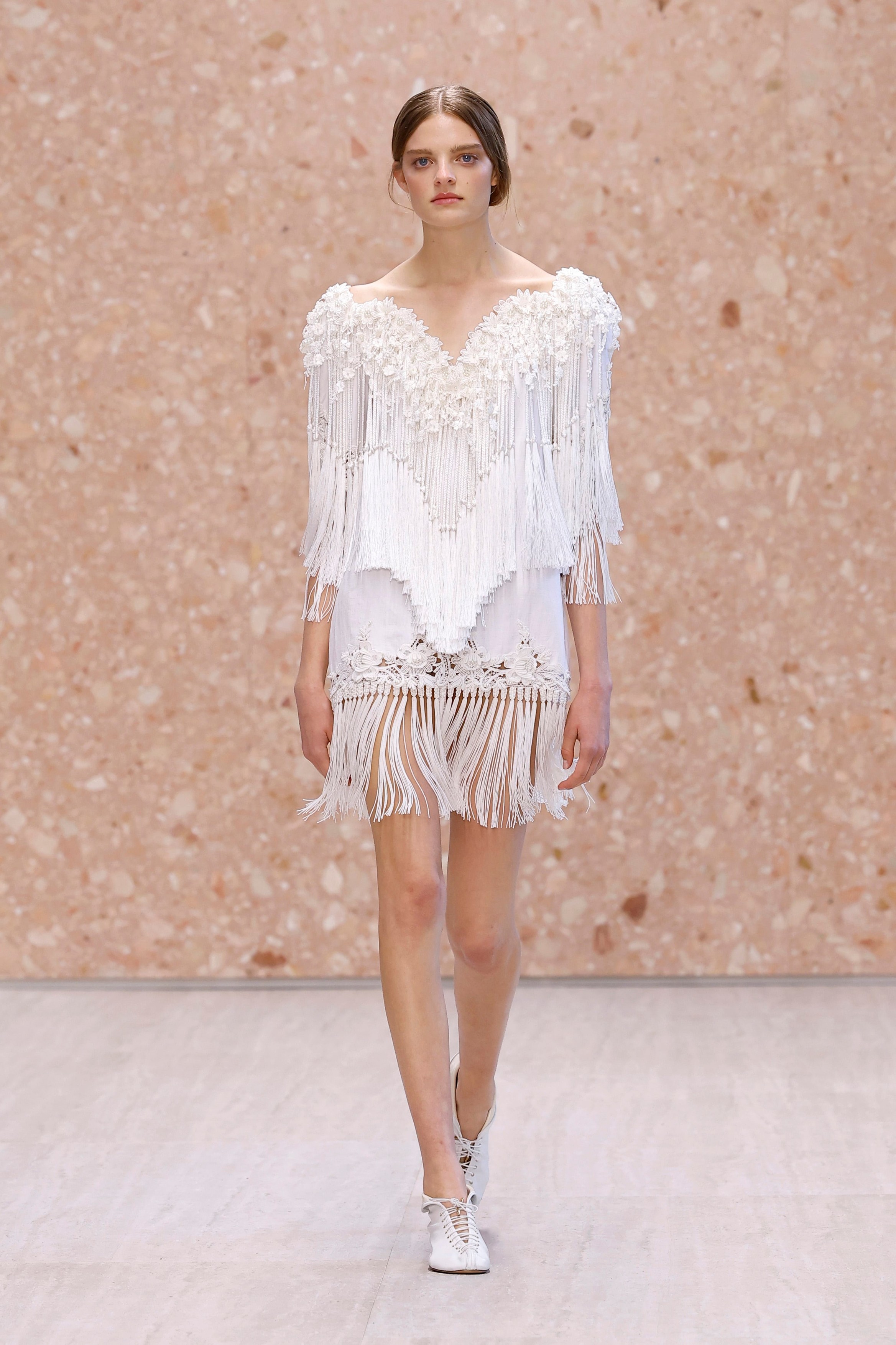 Model on the runway at the Chloé fashion show in Paris, Spring Summer 2027