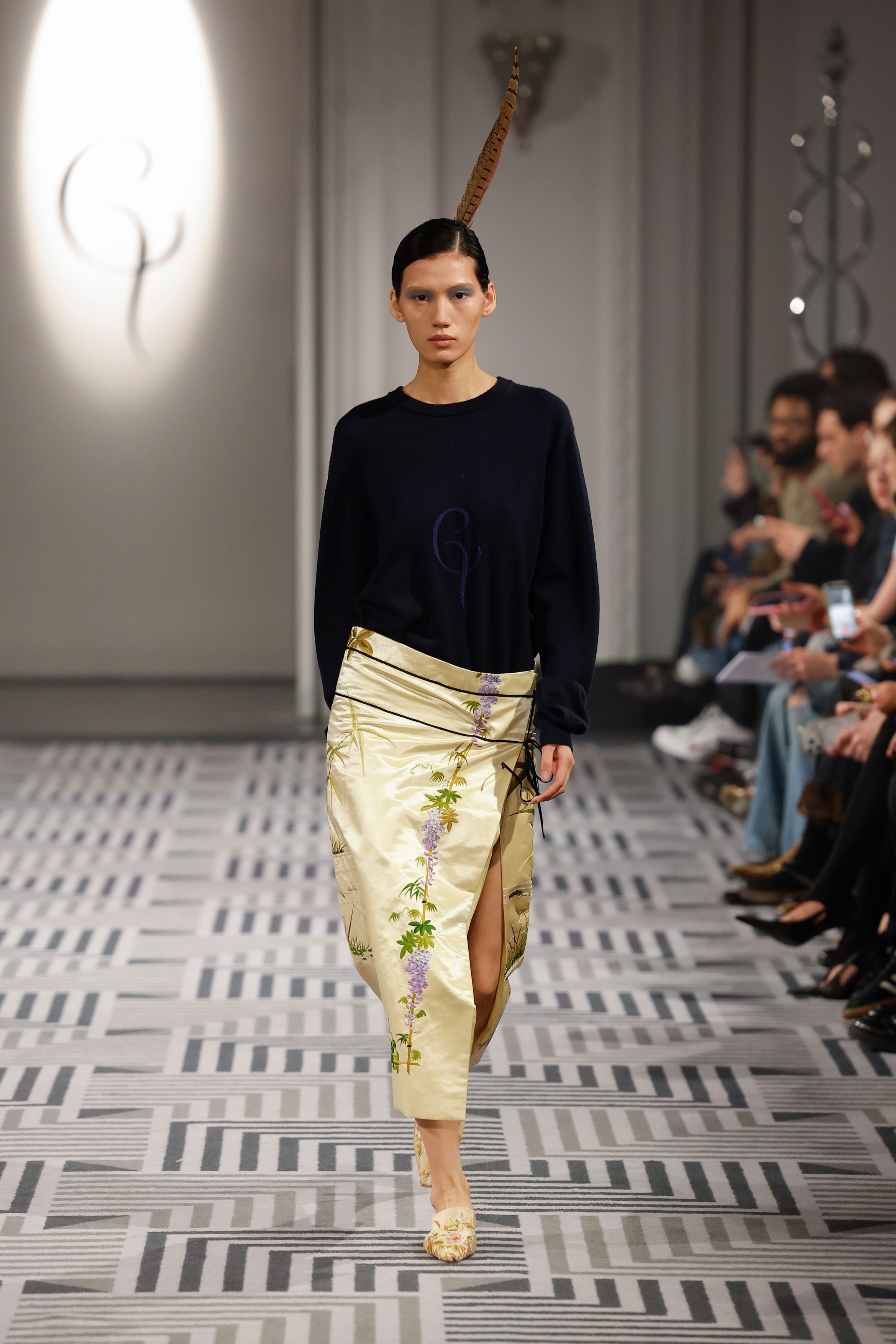 Model on the runway at the Conner Ives fashion show