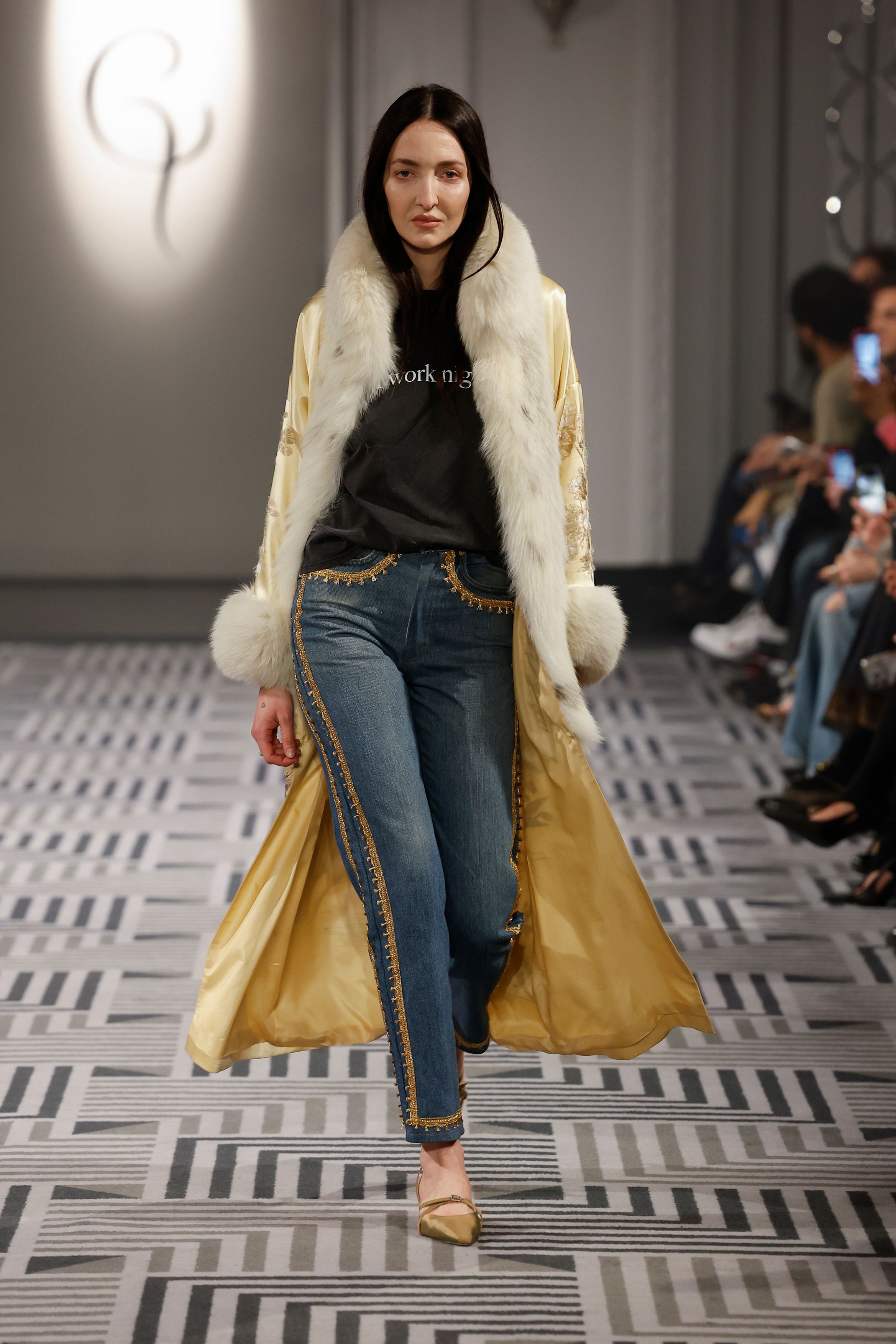 Model on the runway at the Conner Ives fashion show