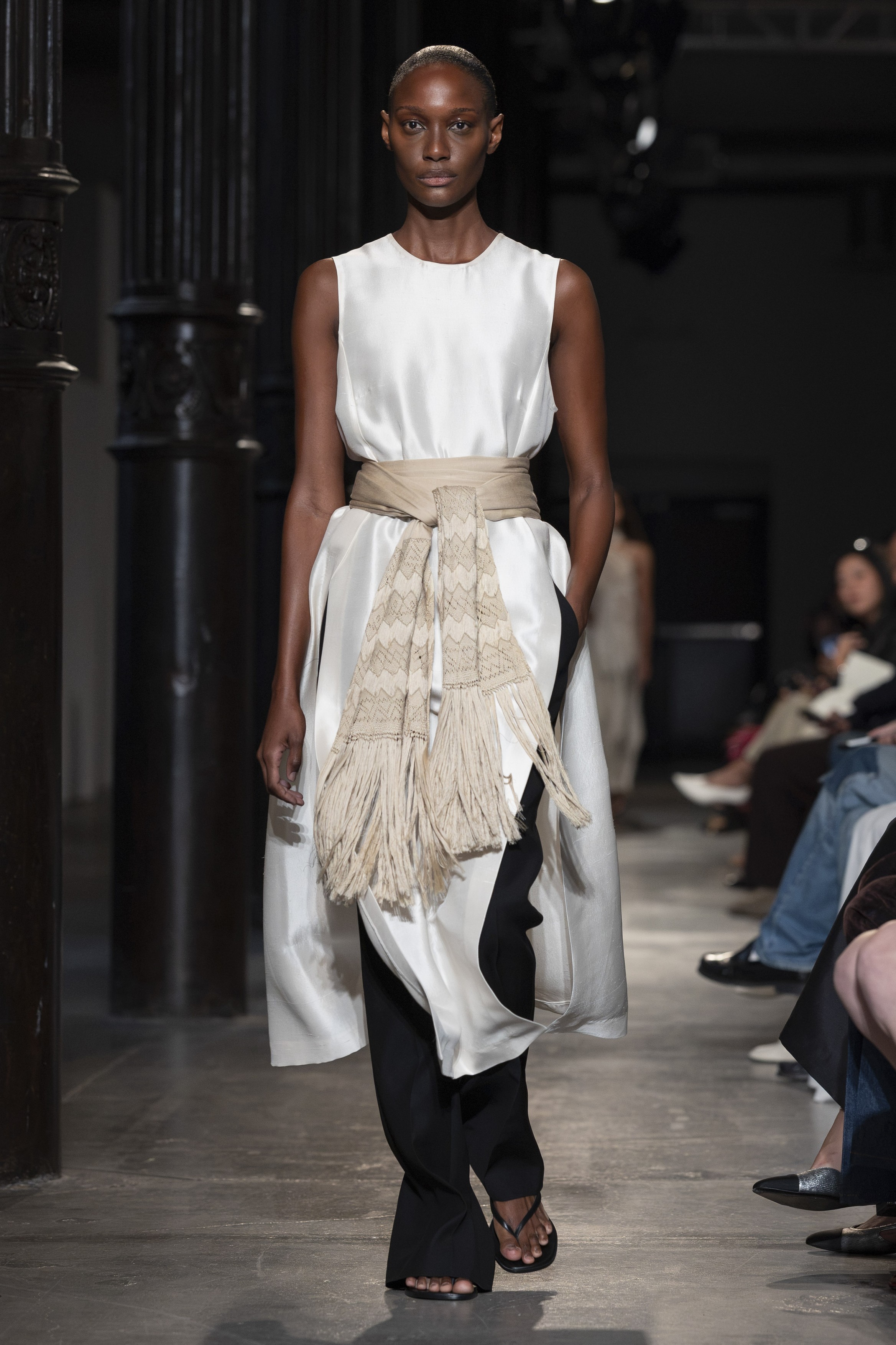 A model walks the catwalk at the Heirloom fashion show