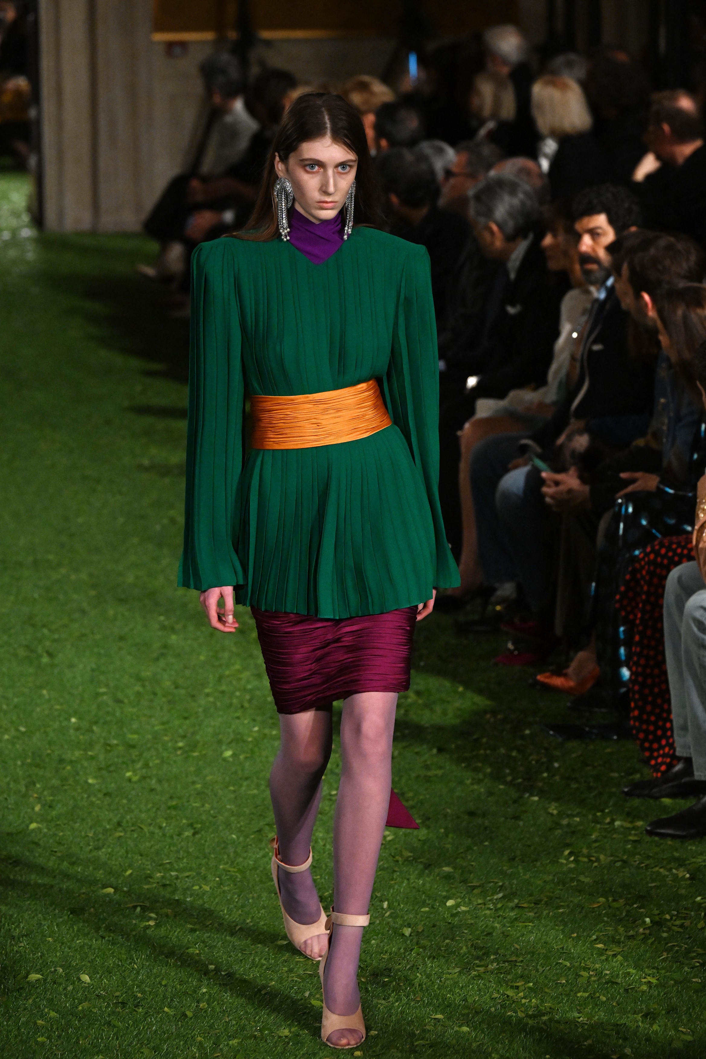 A model walks the runway at Italian fashion house Valentino