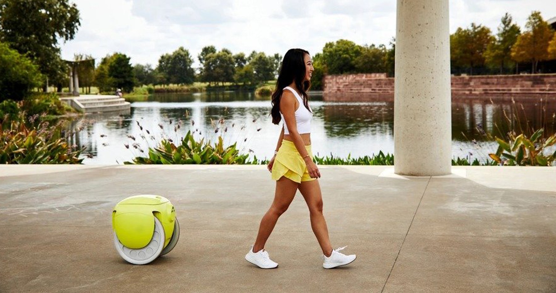 Cute grocery carrying robot follows the owner like a devoted dog