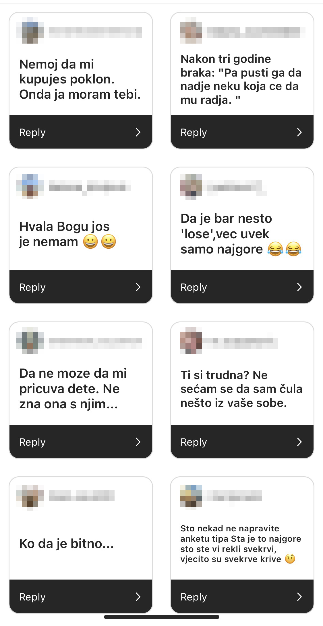Anketa, šta je najgore što ti je svekrva rekla