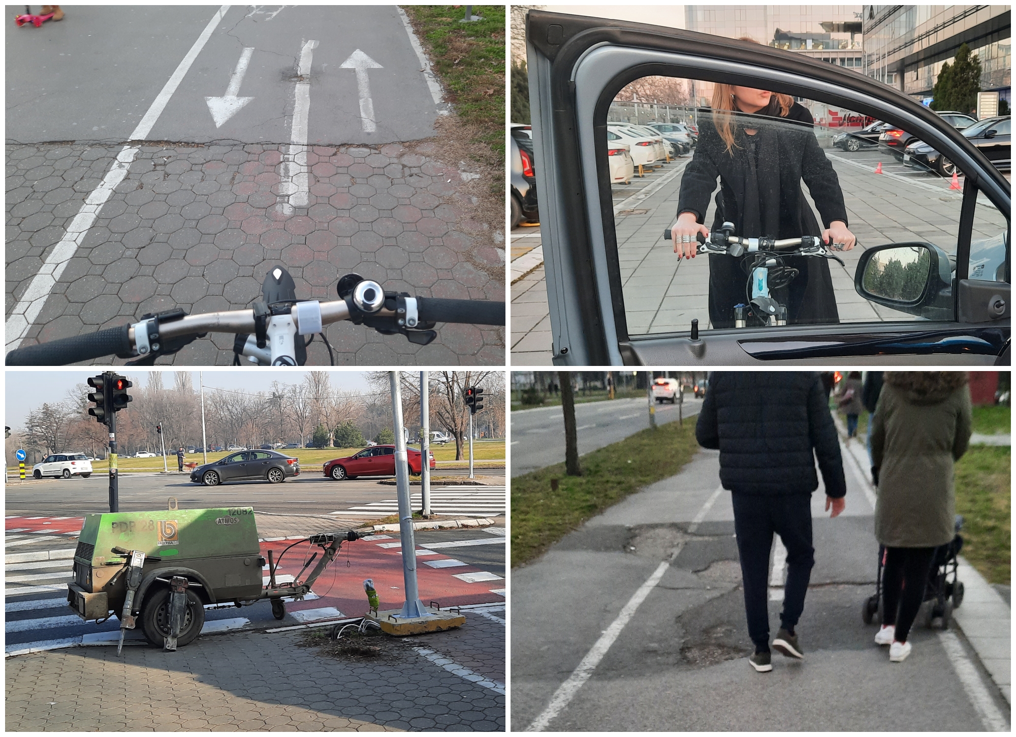 collage vožnja bajsa ulicama beograda
