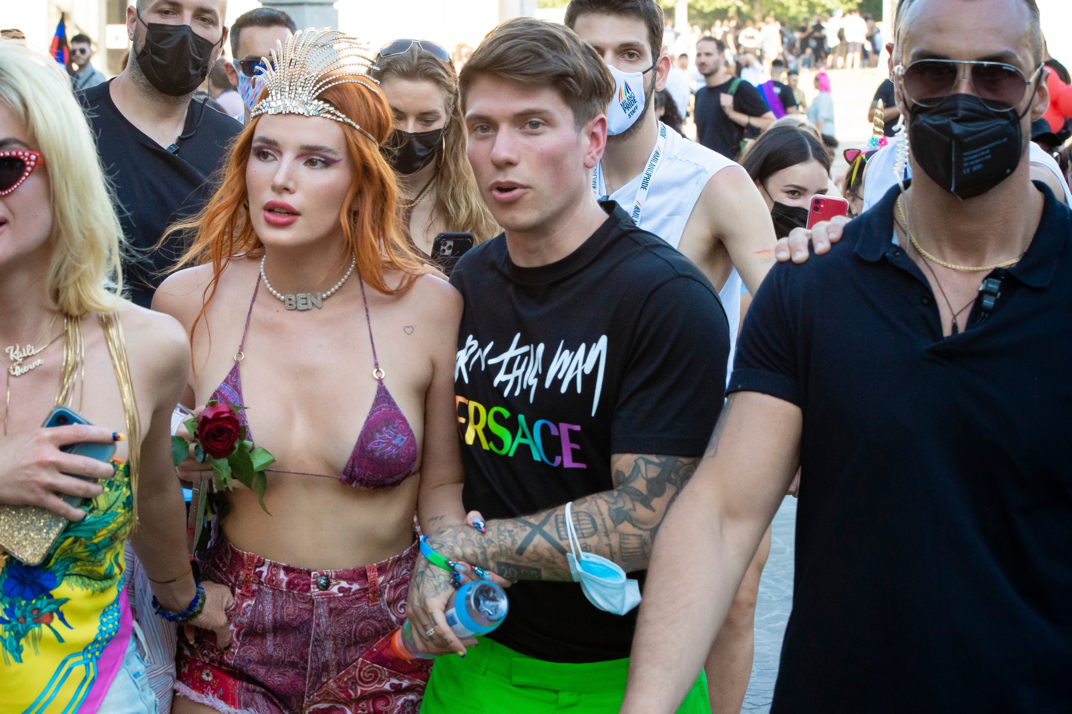 Bella Thorne and boy-friend joins the Italian Gay Pride