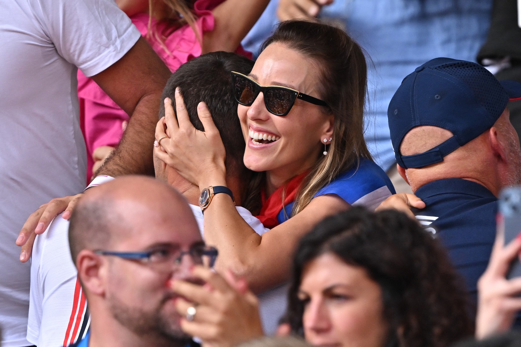 Paris 2024 - Tennis - Novak Djokovic Celebrates With Family In The Stands