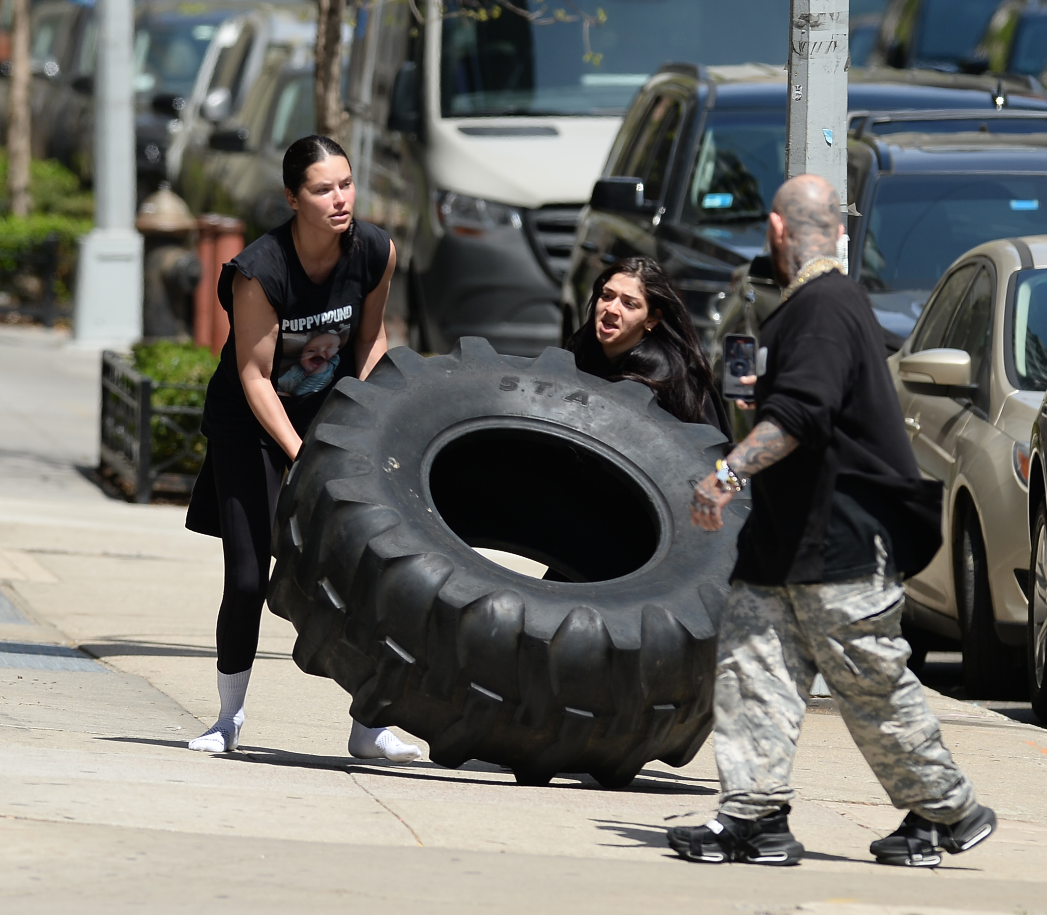 EXCLUSIVE: Adriana Lima Gets in a Grueling Workout at The Dogpound Gym in New York City.