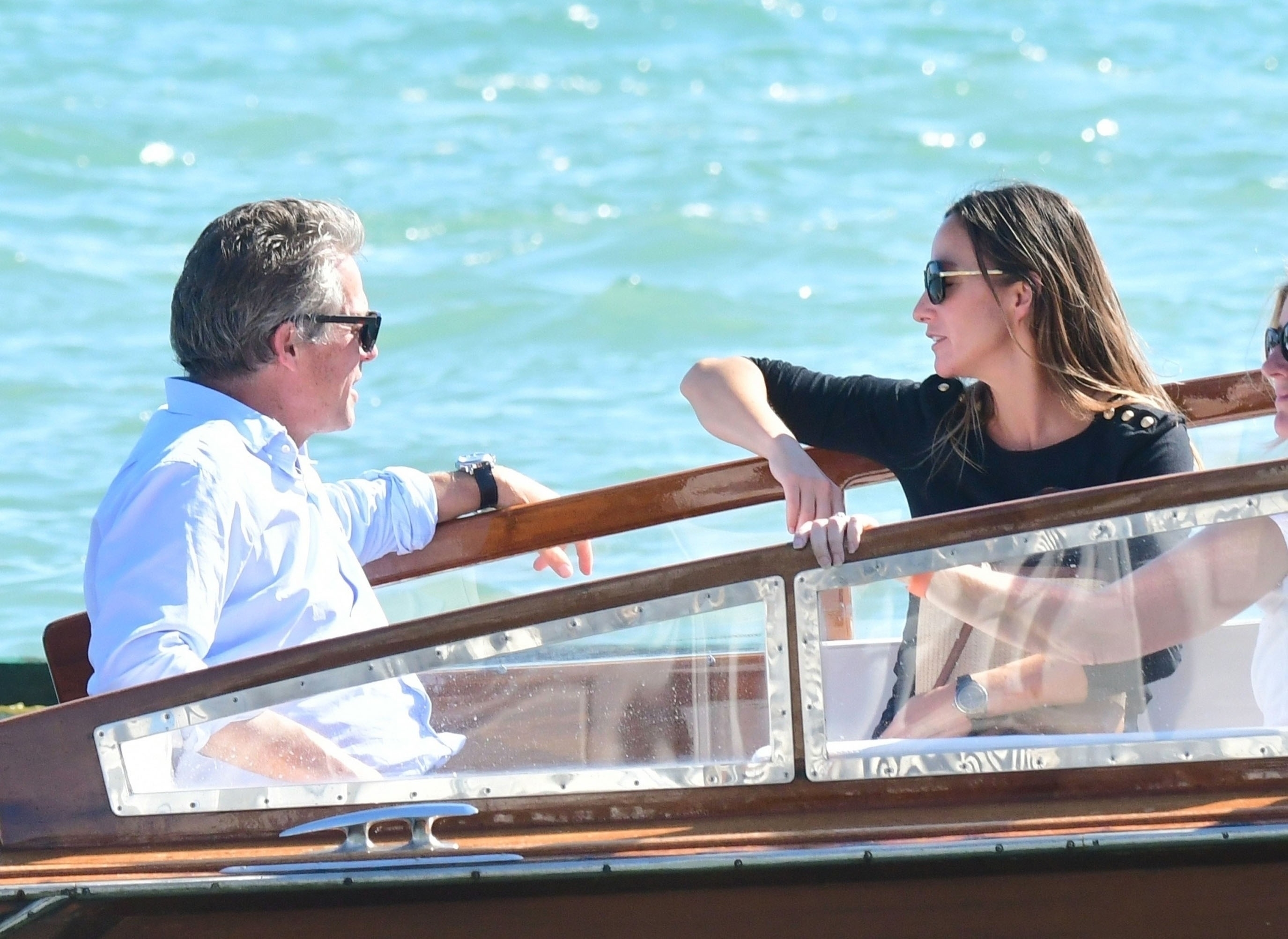 *EXCLUSIVE* *WEB MUST CALL FOR PRICING BEFORE USAGE* After recently celebrating his 62nd birthday, the British Actor Hugh Grant spotted out in the city of love with his wife Anna Elisabet Eberstein in Venice.