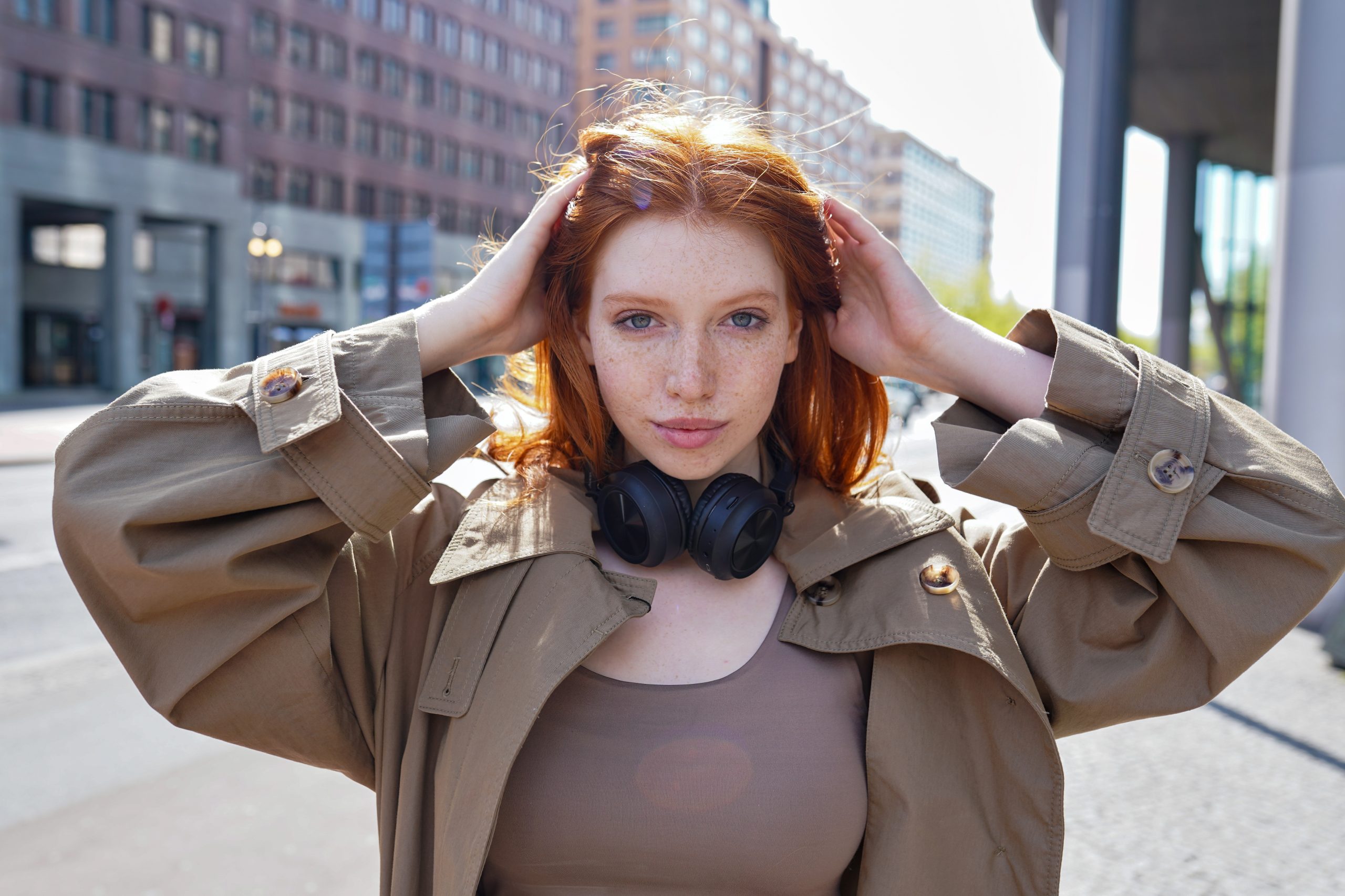 Cool,Teen,Stylish,Redhead,Fashion,Hipster,Girl,Model,Posing,In