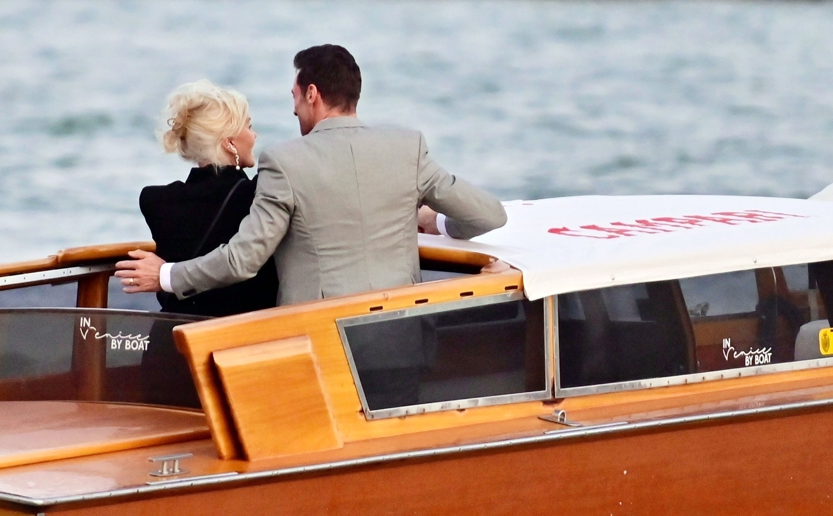 *EXCLUSIVE* WEB MUST CALL FOR PRICING  - Australian actor Hugh Jackman and his wife Deborra-Lee Furness look very much in love as they are pictured relaxing on a luxury yacht EOS in Venice before going onto enjoy a night out together.*PICTURES TAKEN ON 0