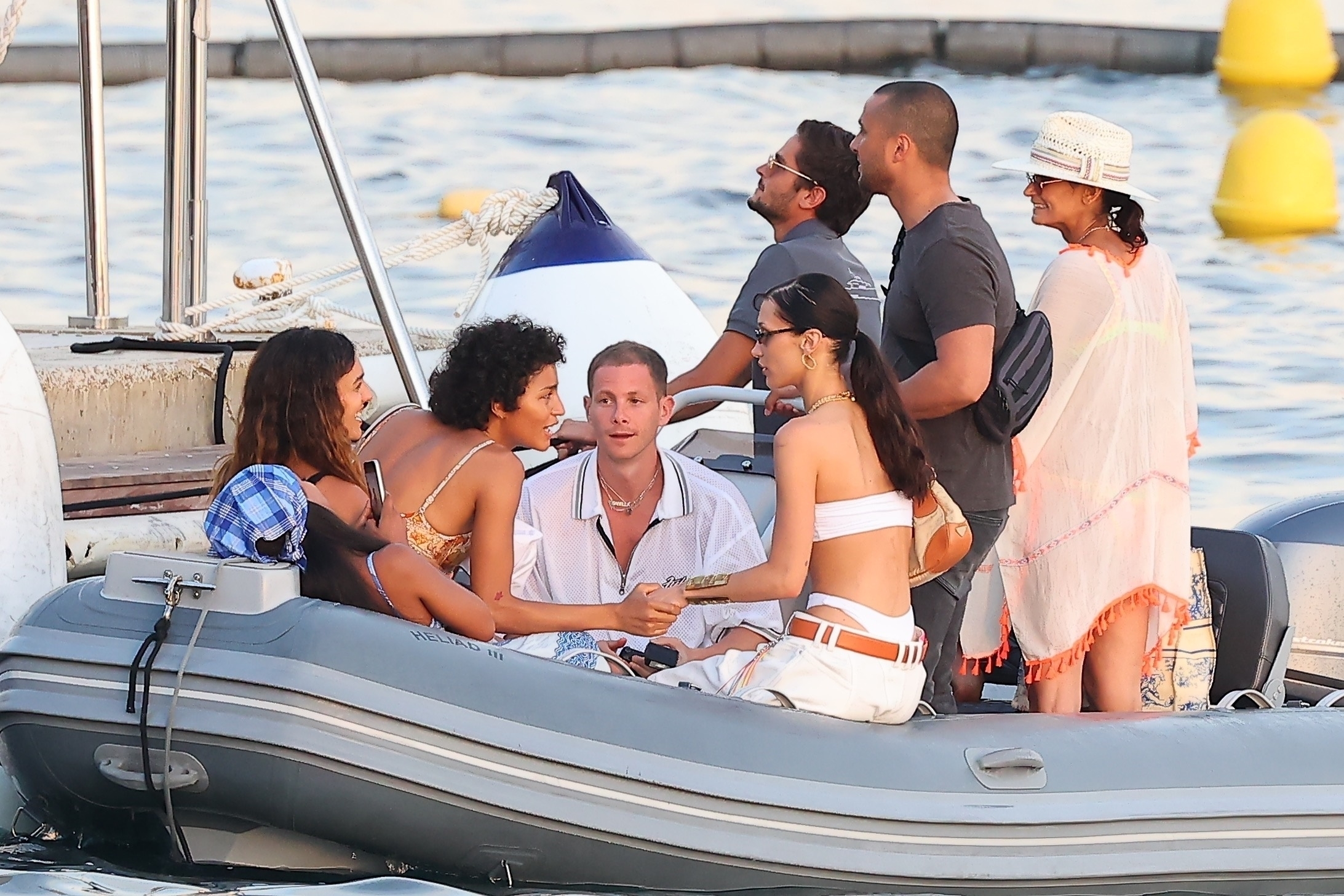 Supermodel Bella Hadid, her boyfriend Marc Kalman and friends have lunch at the Eden-Roc Hotel.