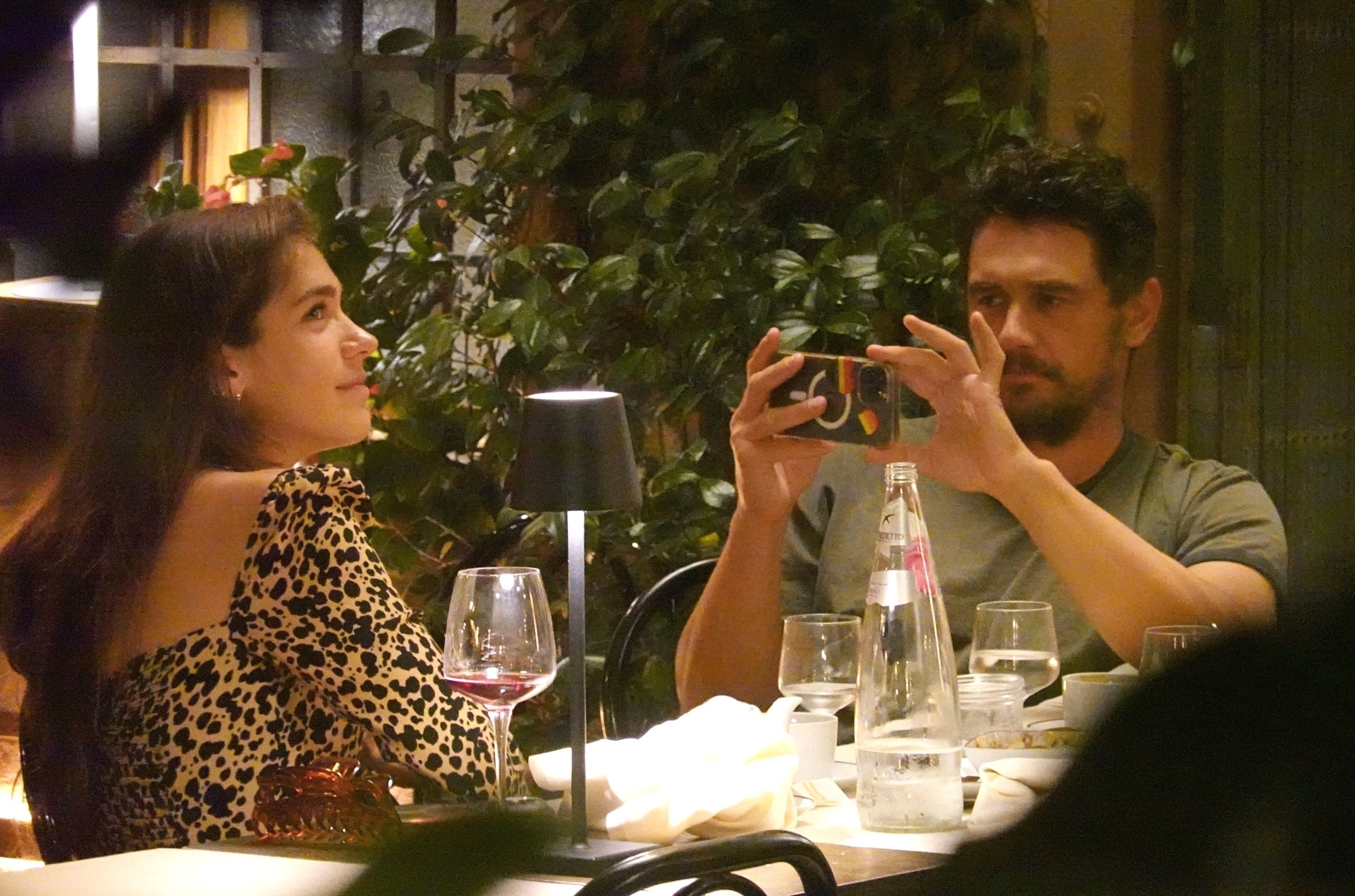 *EXCLUSIVE* The American Actor James Franco and Isabel Pakzad take a romantic stroll through the city of love at night in Rome.