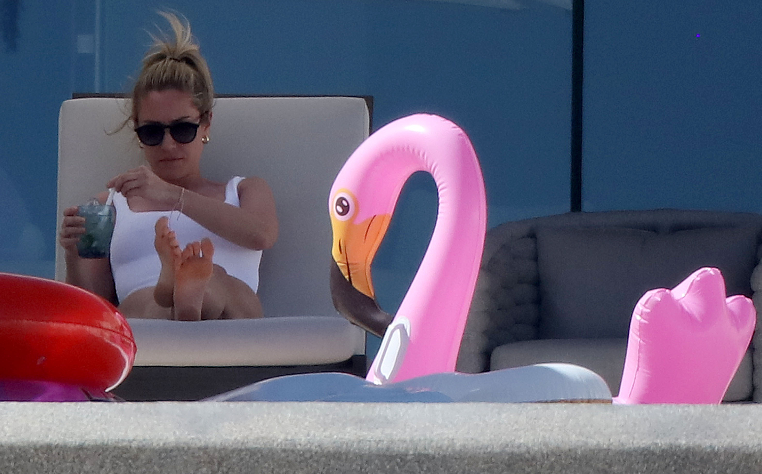 EXCLUSIVE: Kristin Cavallari Is Beachy Chic In A White One Piece As She Continues Her Vacation  In Los Cabos, Mexico