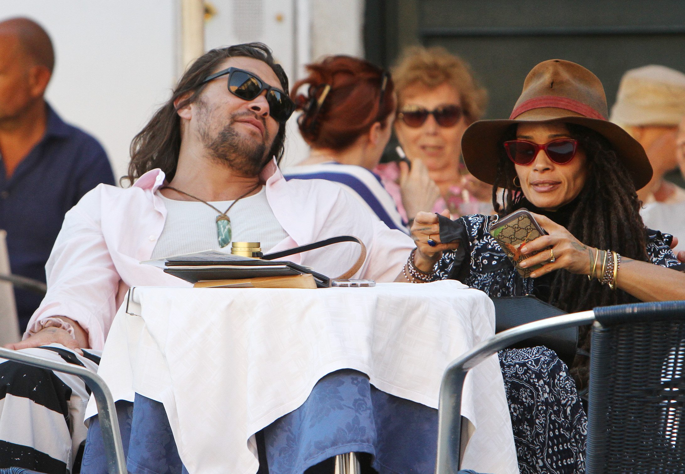 EXCLUSIVE: Jason Momoa spotted strolling in Venice with wife Lisa Bonet and their kids