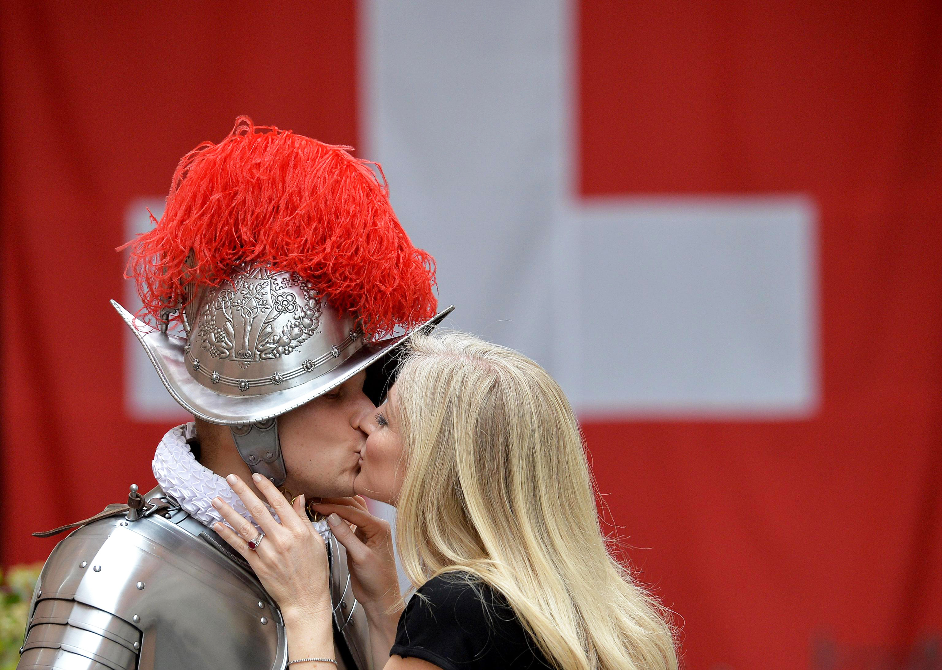 Papal Swiss Guards during the swearing-in ceremony