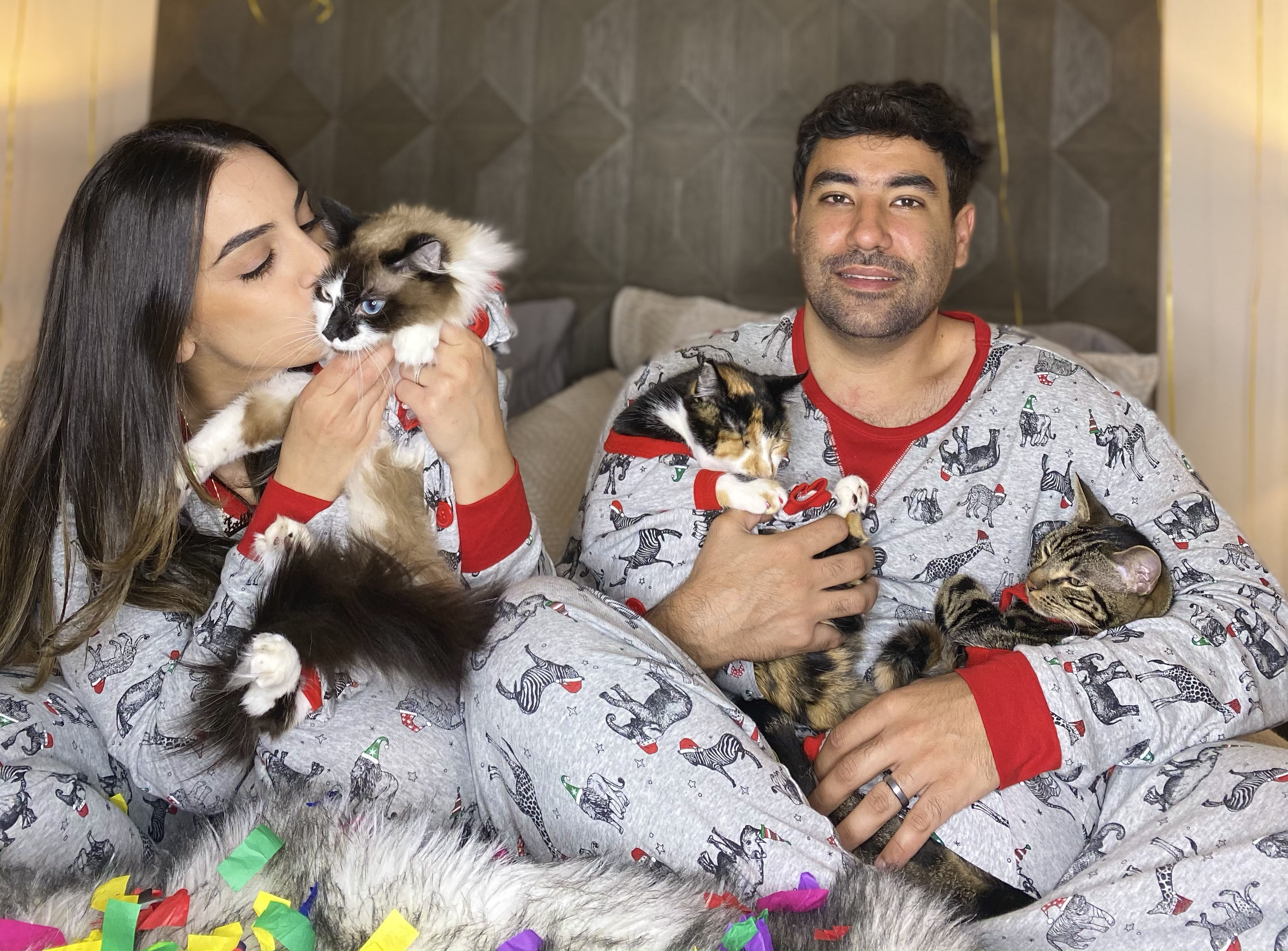 EXCLUSIVE: Hilarious Moment Man Has 'Spa Day' In Bed With Cats â€“ Complete With Relaxing Music And Cucumbers On Eyes â€“ And Goes Viral