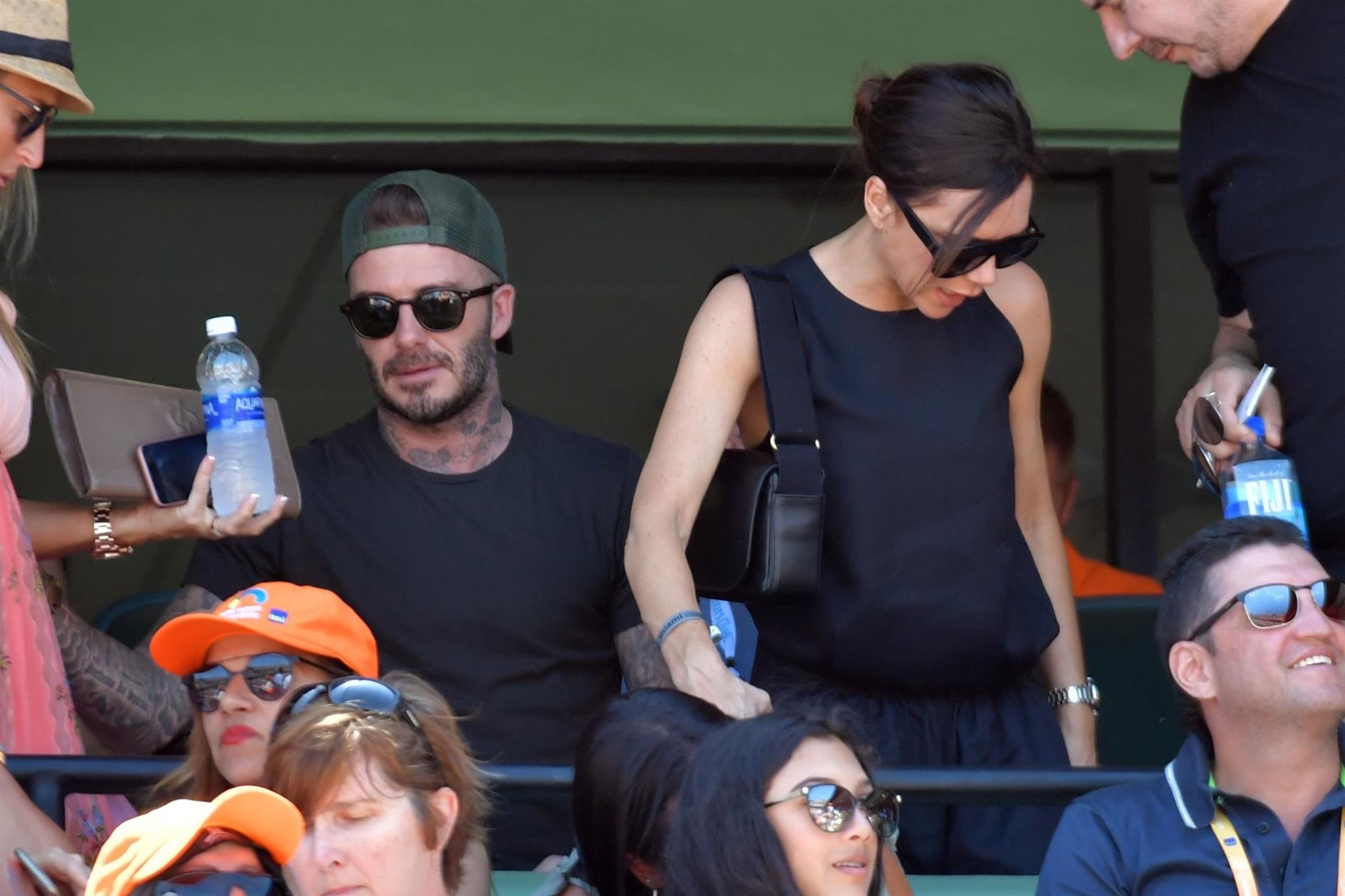 David Beckham and Victoria Beckham at the Miami Open