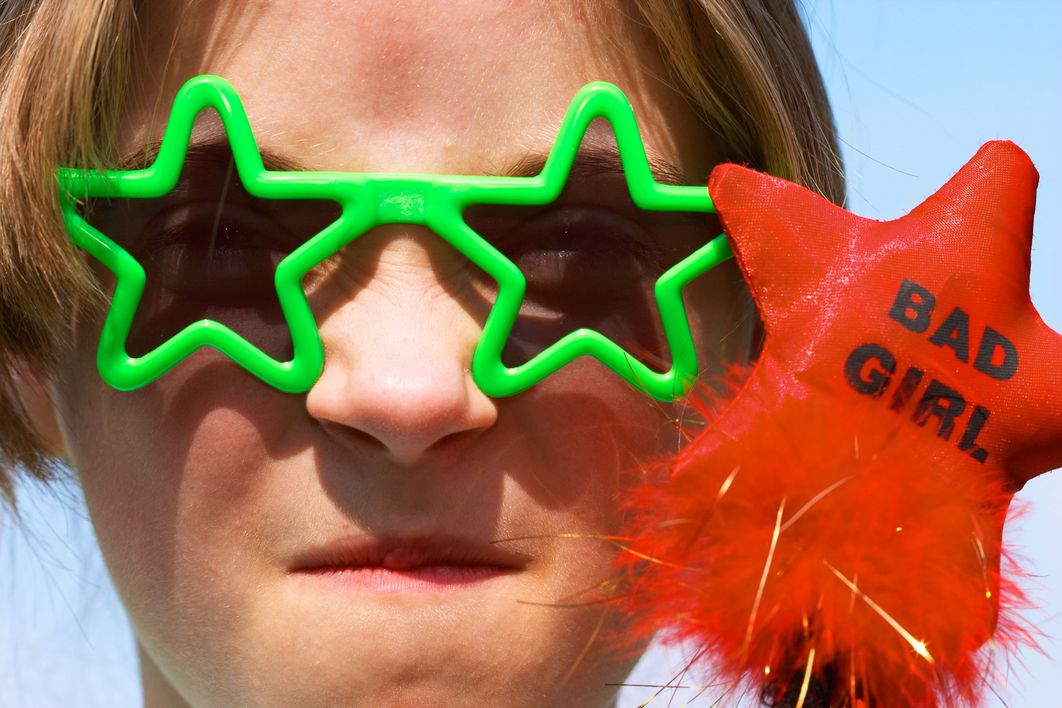 Bad Girl Little tearaway poses with sunglasses