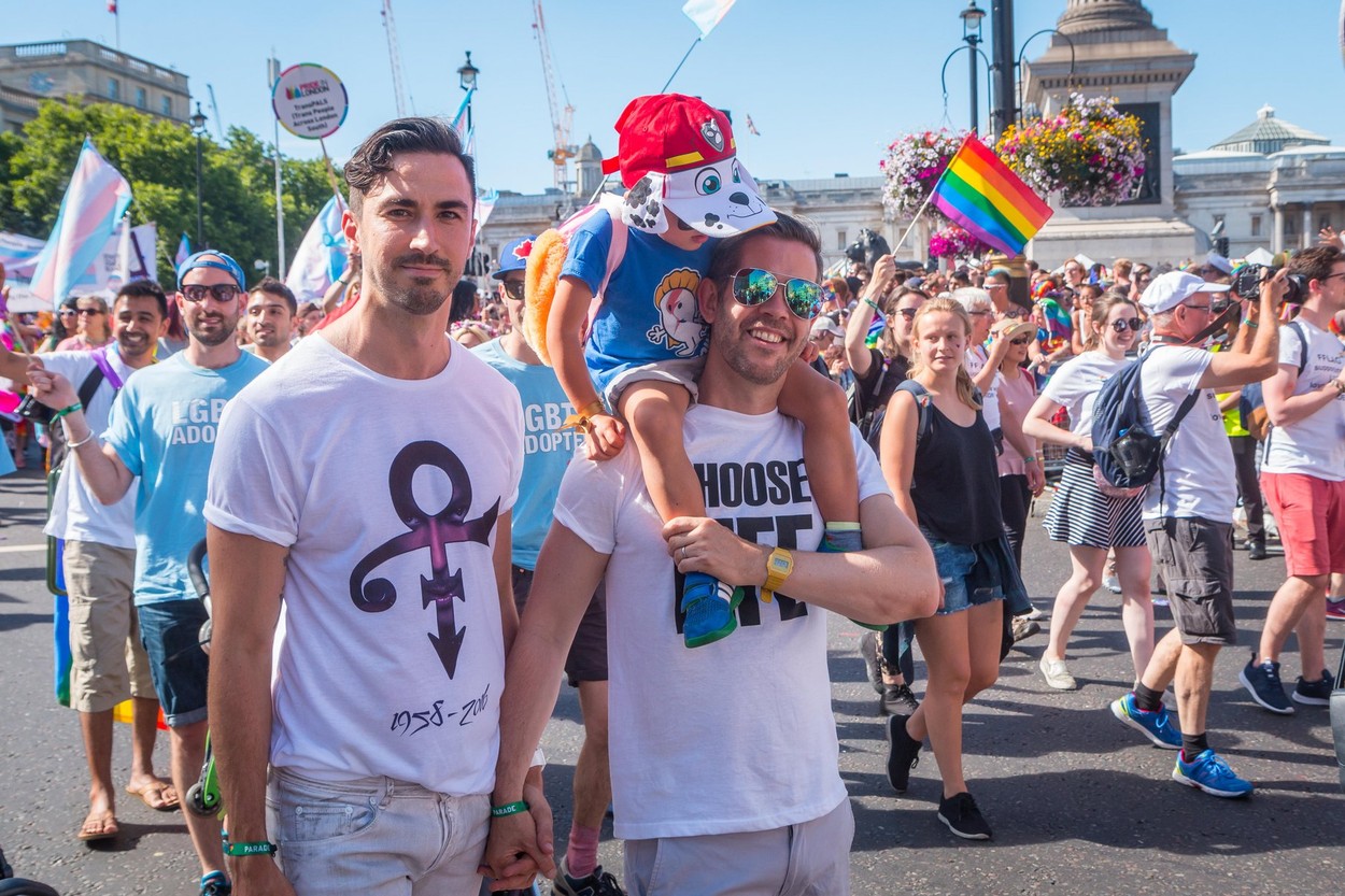 Gay parents at Pride in London 2017 - parade