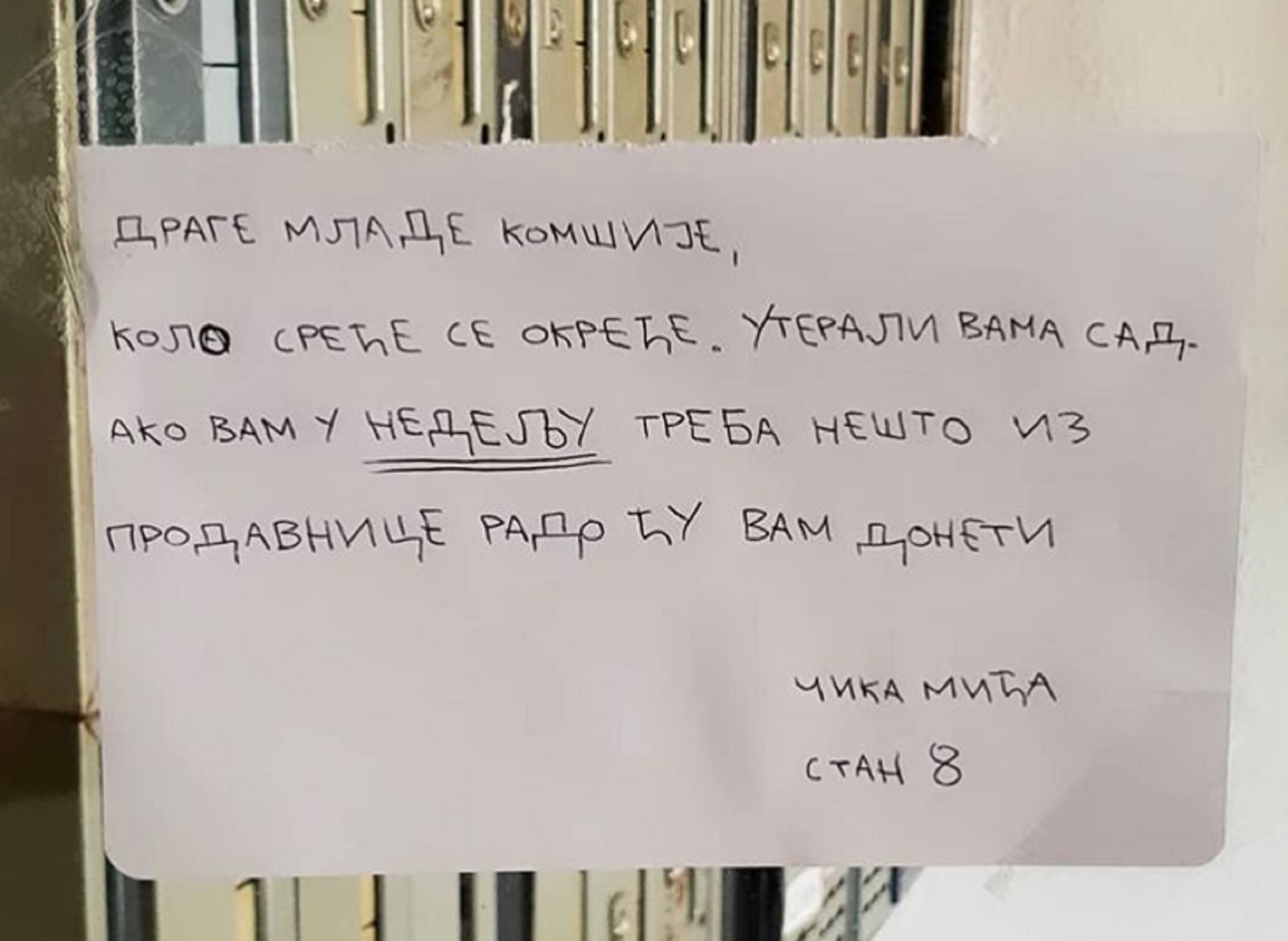 Čika Mićina poruka