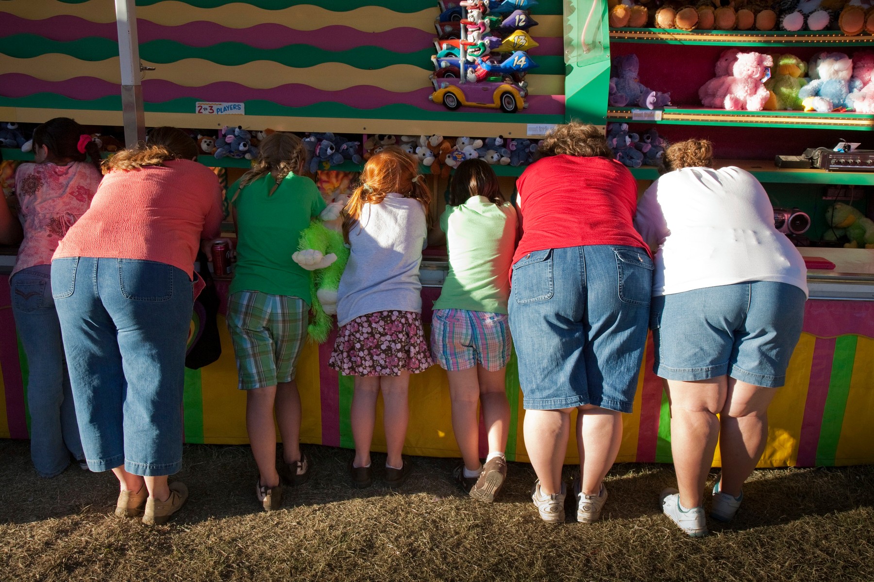 Women and children at a fair