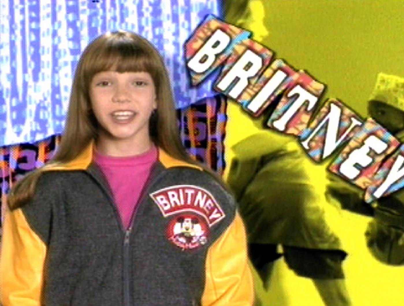 Britney Spears and Justin Timberlake performing on the Mickey Mouse Club in 1990