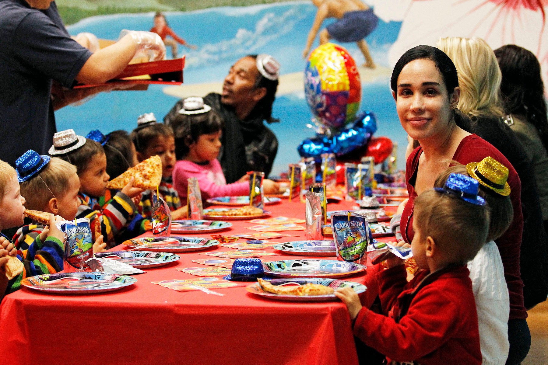 **EXCLUSIVE** LET'S CELEBR-EIGHT! Nadya 'Octomom' Suleman takes her octuplets out for some fun - to celebrate the world famous children's third birthday