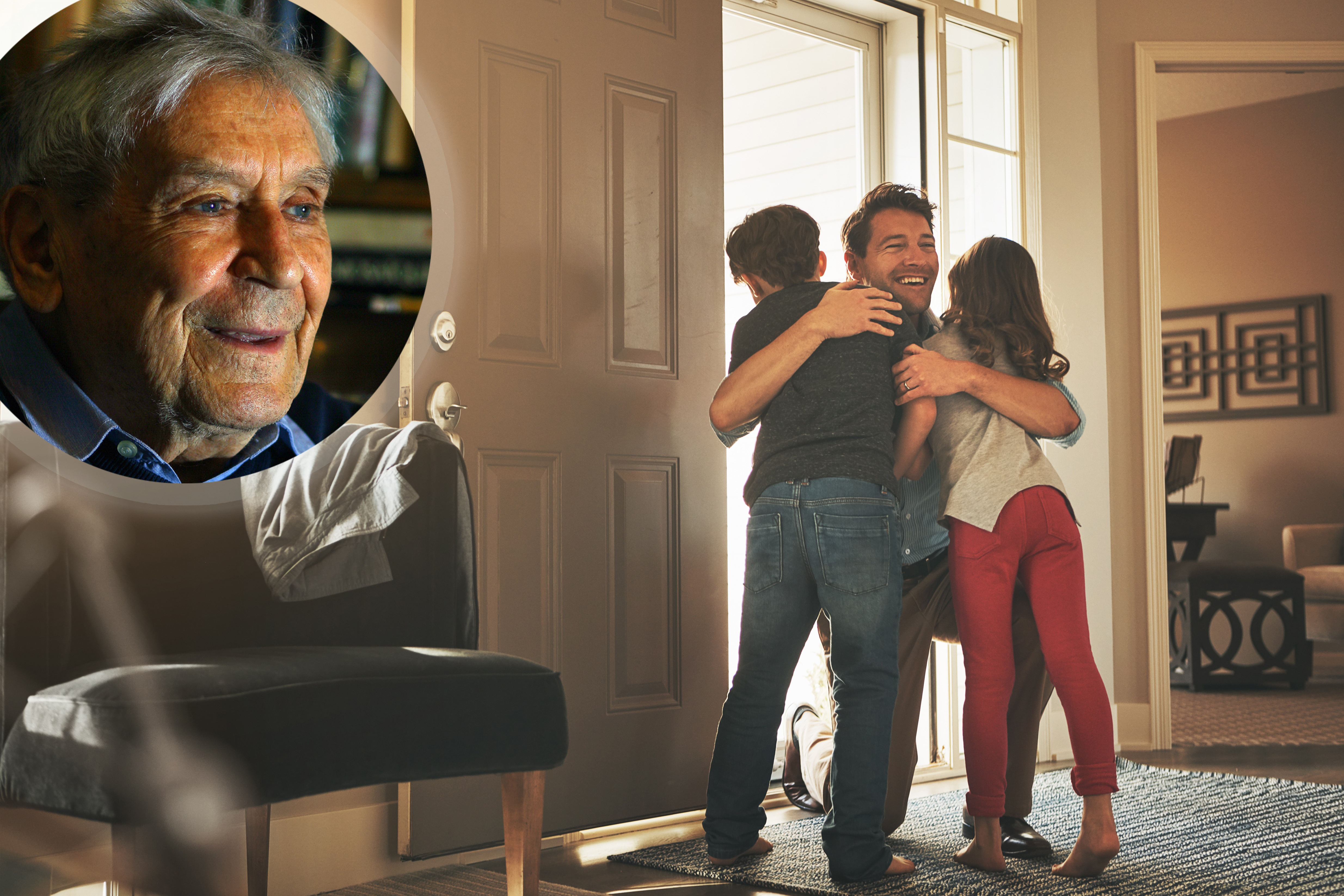 Home,,Love,And,A,Father,Hugging,His,Kids,After,Arriving Vladeta Jerotić