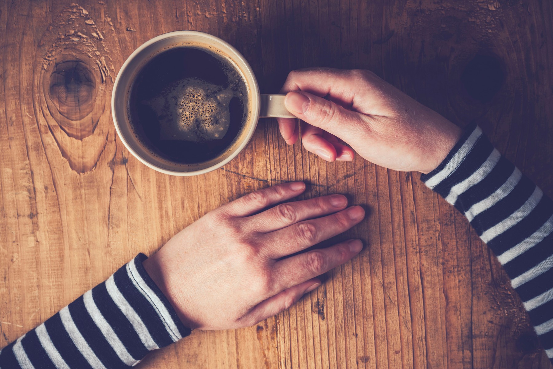 Woman drinking coffee