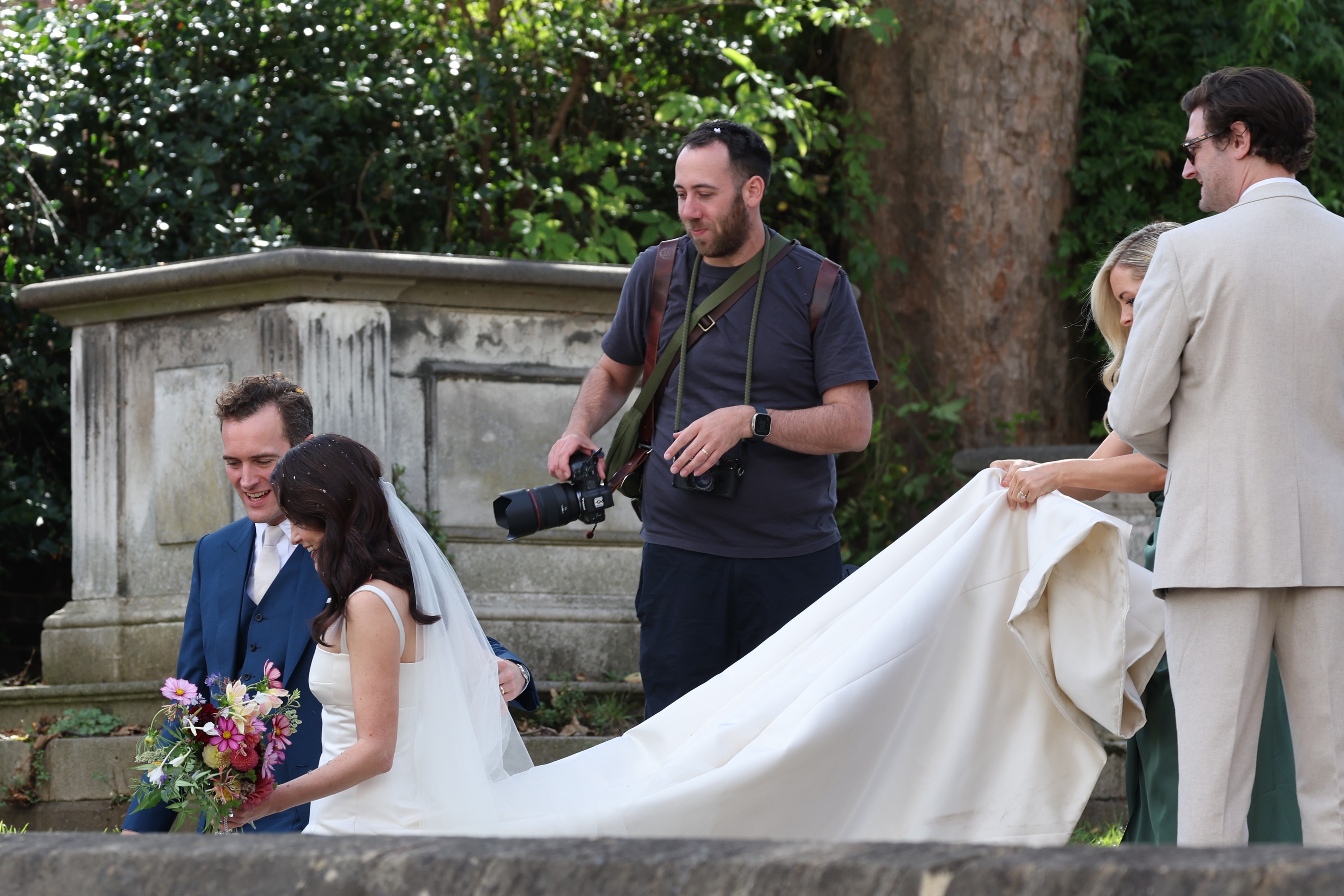 EXCLUSIVE: **PREMIUM EXCLUSIVE RATES APPLY** Downton Abbey Actress Michelle Dockery Marries Jasper Waller-Bridge At St Nicholas Church In Chiswick, West London