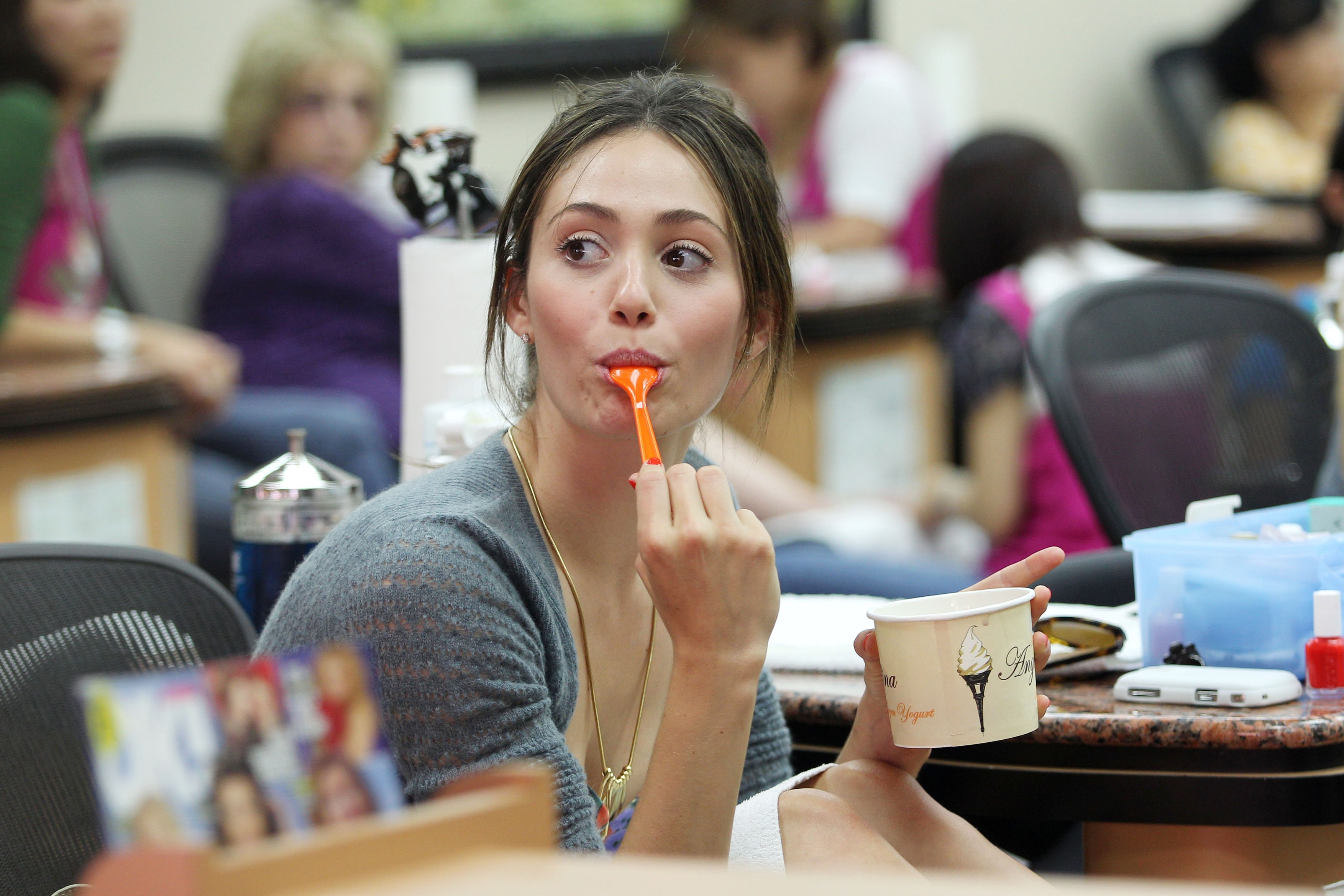 Emmy Rossum and Michelle Trachtenberg head out to get their nails done at a Beverly Hills nail spa together