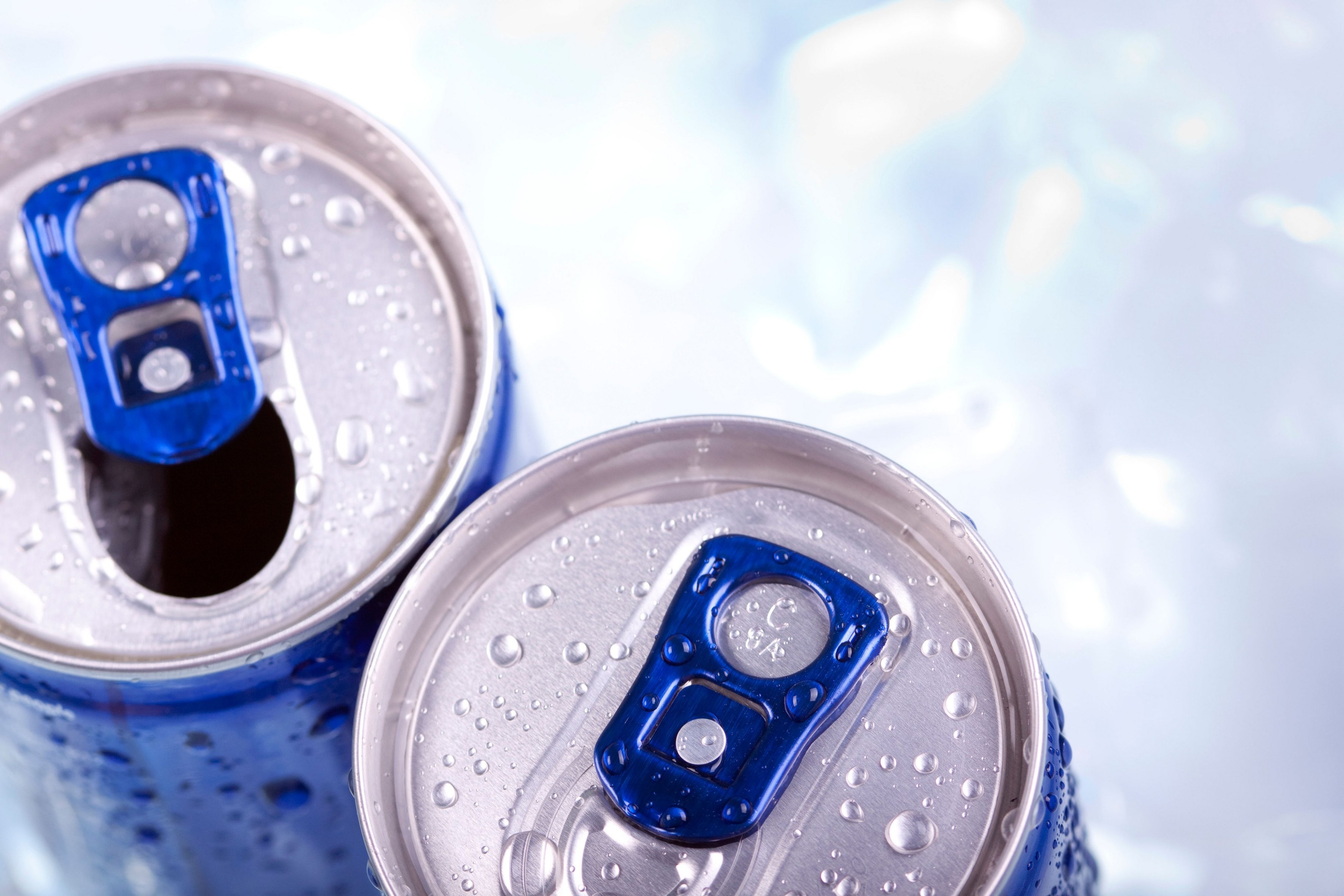 Energy drink in ice! Top view