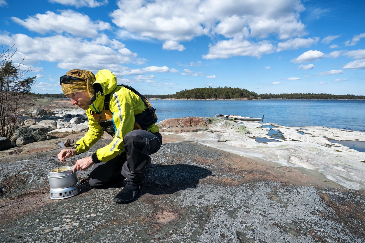 Making lunch in Kirkkonummi archipelago, Finland