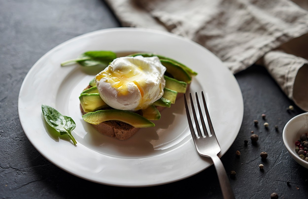 Avocado on toast with poached egg