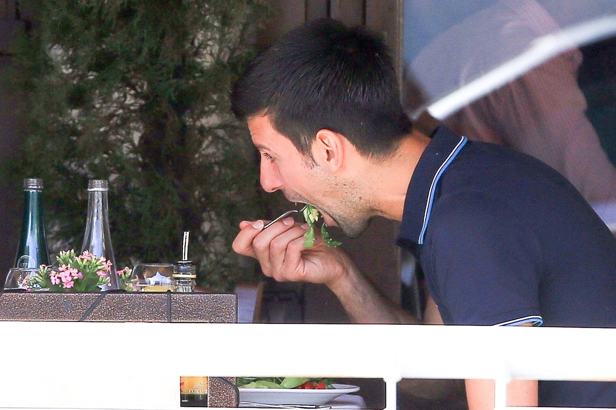 Novak Djokovic grabs a healthy lunch at Il Pastaio