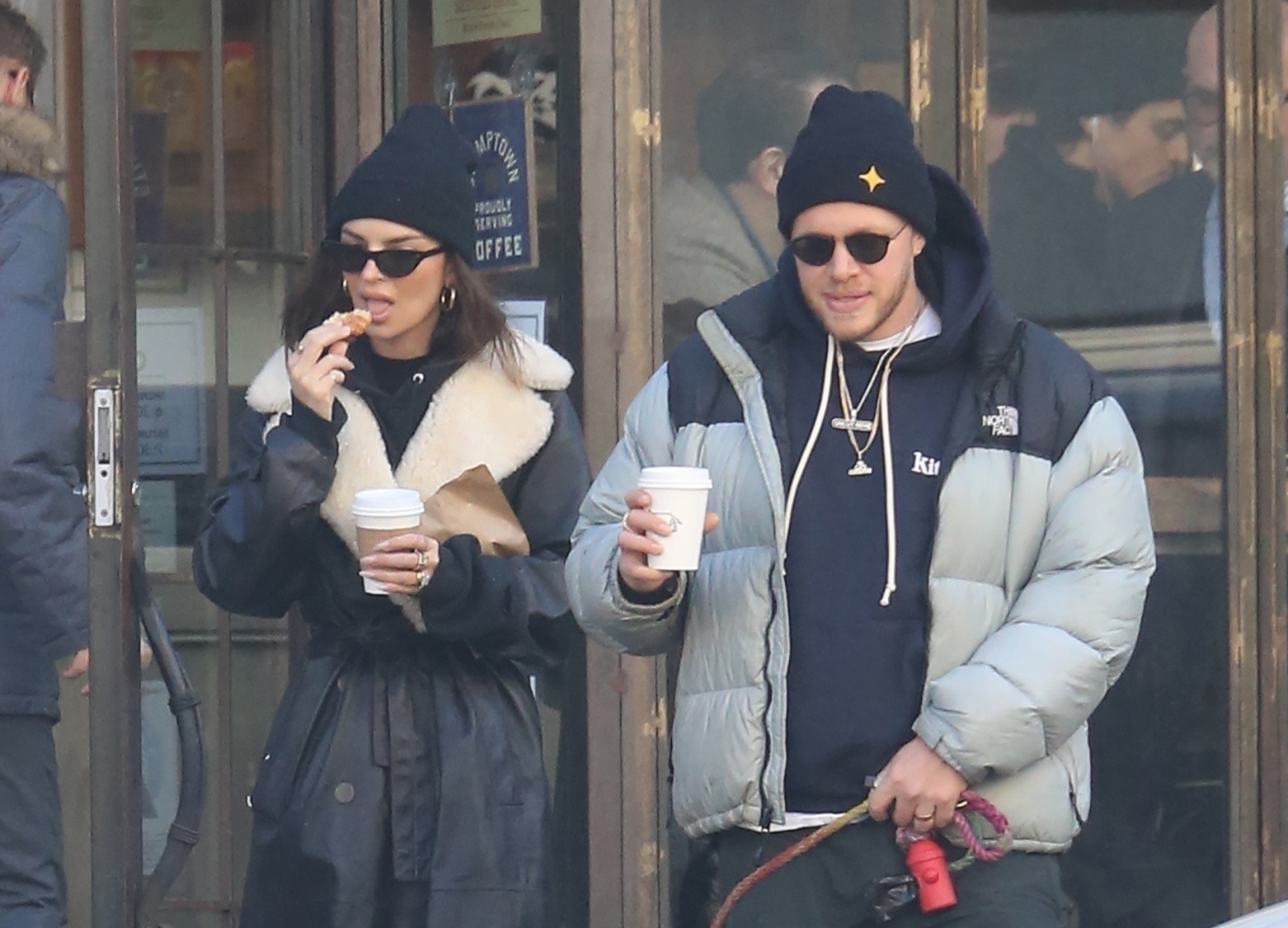 *EXCLUSIVE* Emily Ratajkowski and hubby Sebastian Bear-McClard take their growing pup on a walk in NYC