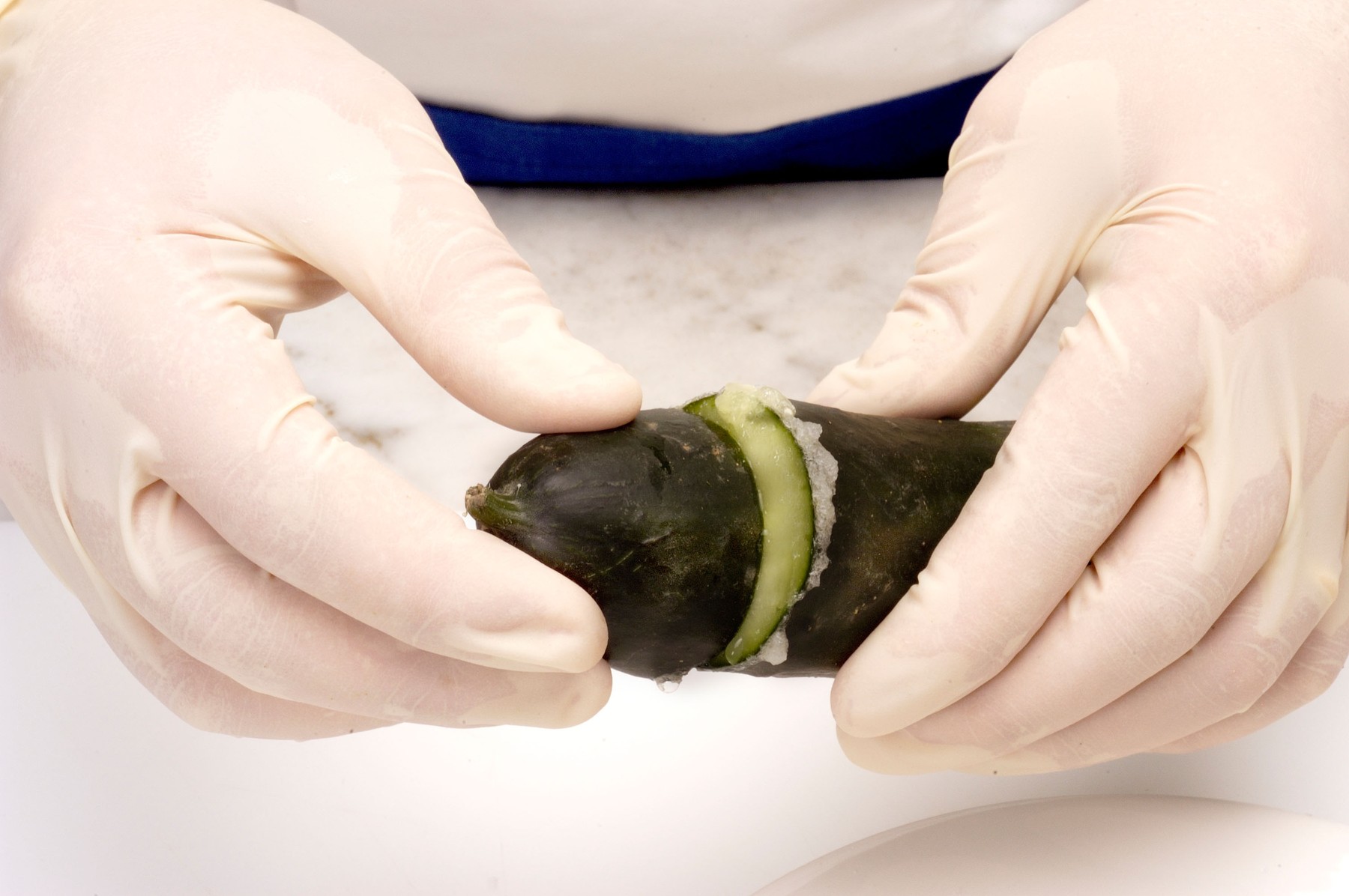 Cuisine: Processing And Preparation Of Fruiting Vegetables, Cucumber. How To Cut The Ends Of The Cucumber And Rub Them After