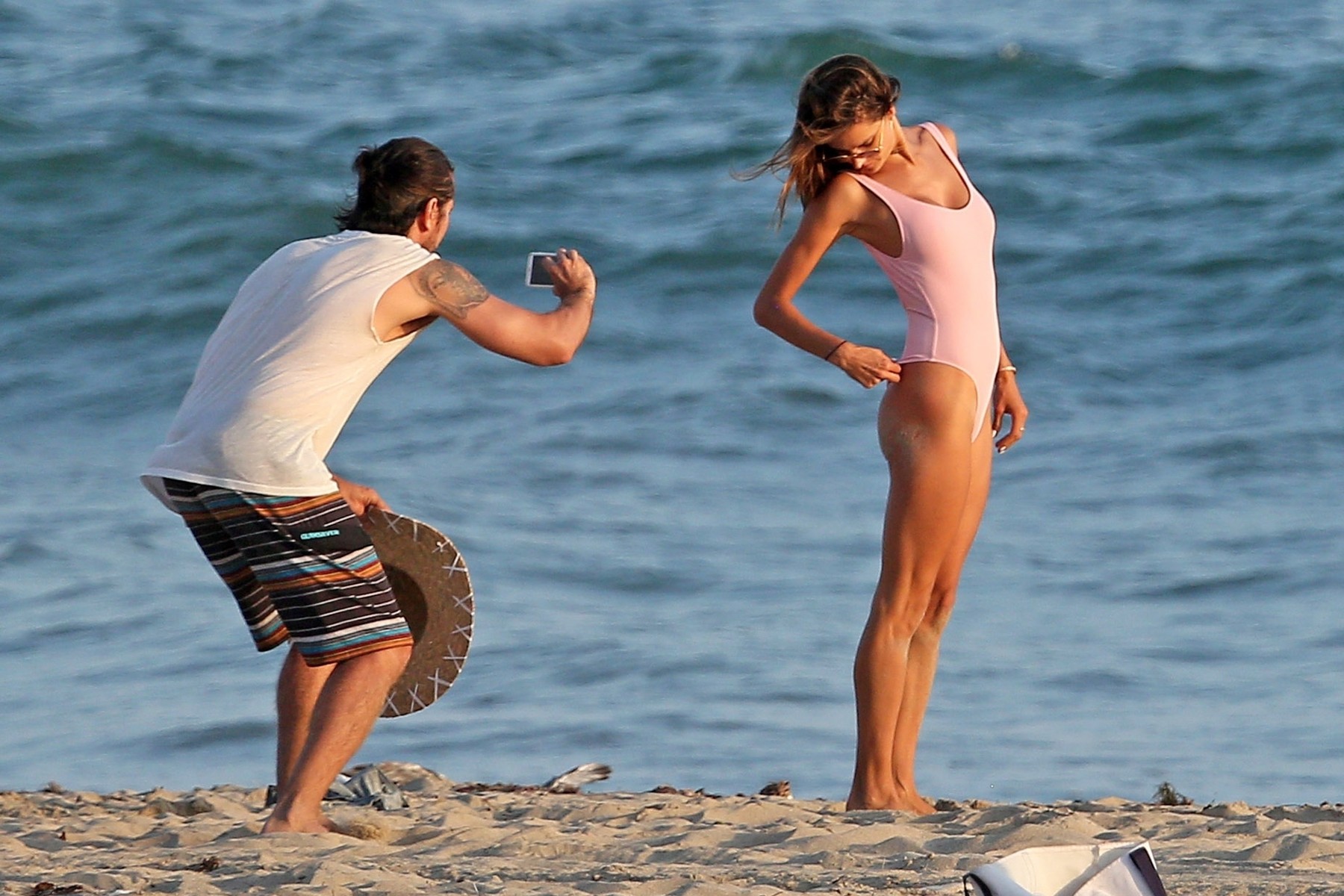 *EXCLUSIVE* Alessandra Ambrosio gets Cheeky in the Sand during a Beach day