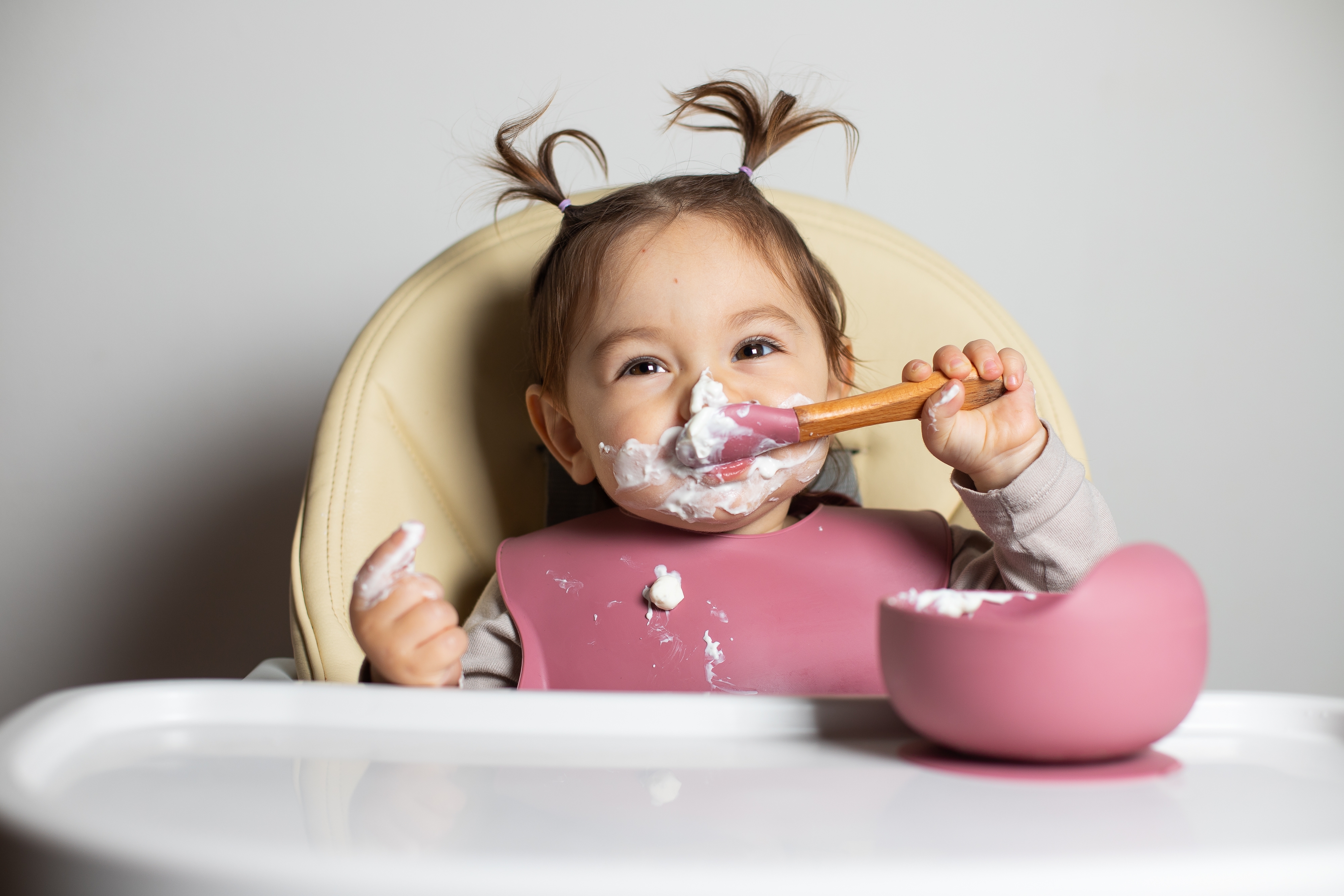Small,Cute,Little,Toddler,Brunette,Caucasian,Girl,With,Two,Tails