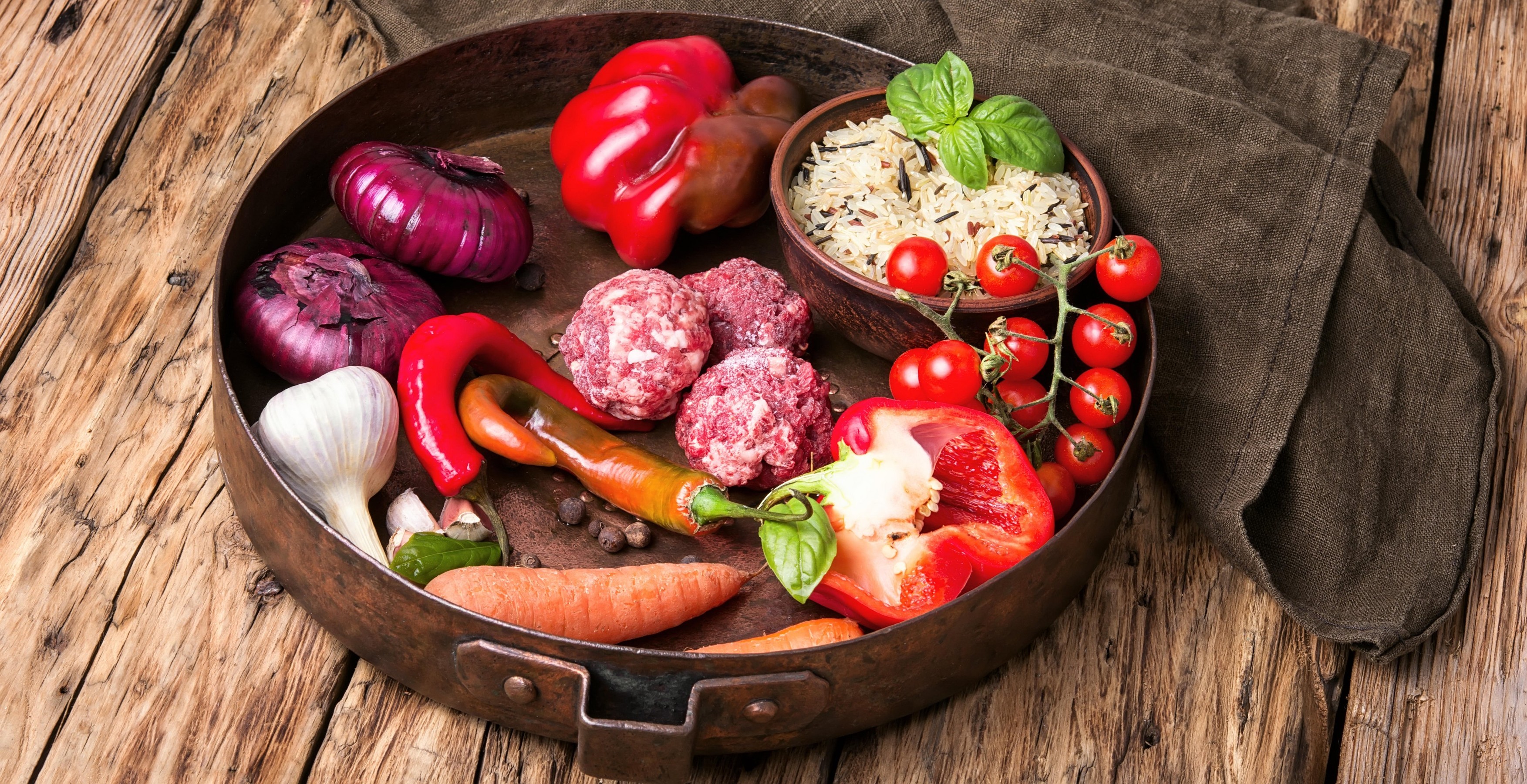 Stuffed red pepper with meat,rice and vegetables