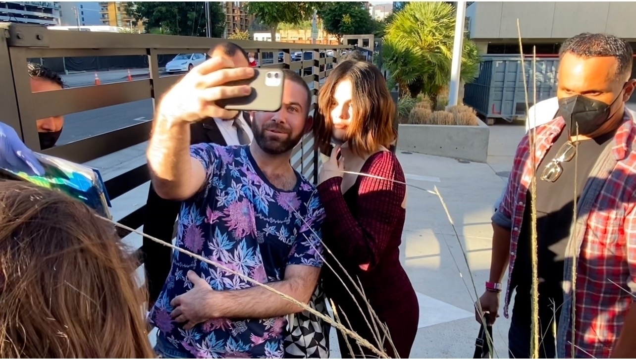 Selena Gomez greets her fans while promoting her work on 'Only Murders in the Building'