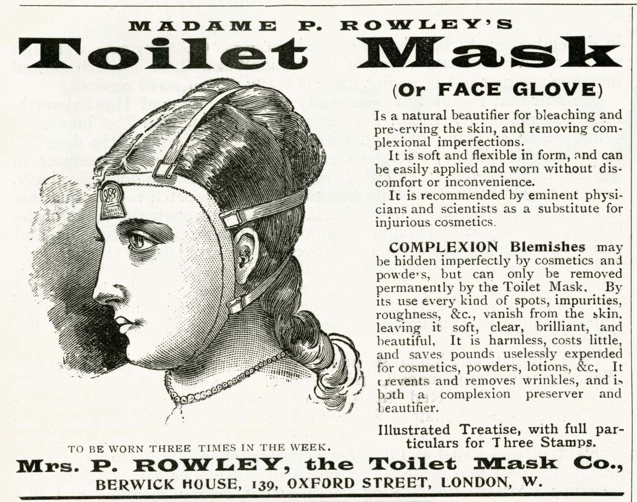Advert for Madame P. Rowley's Toilet Mask 1895