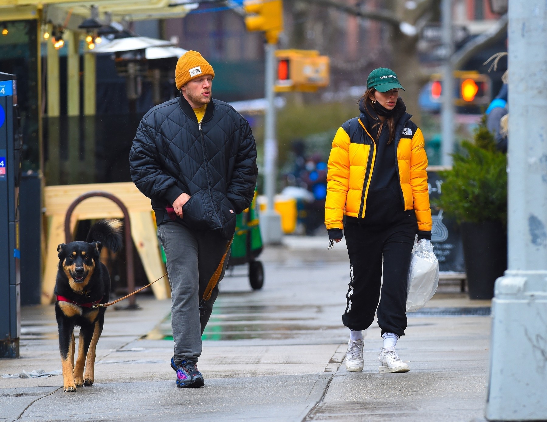 *EXCLUSIVE* Emily Ratajkowski and husband Sebastian Bear-McClard enjoy a walk with their dog