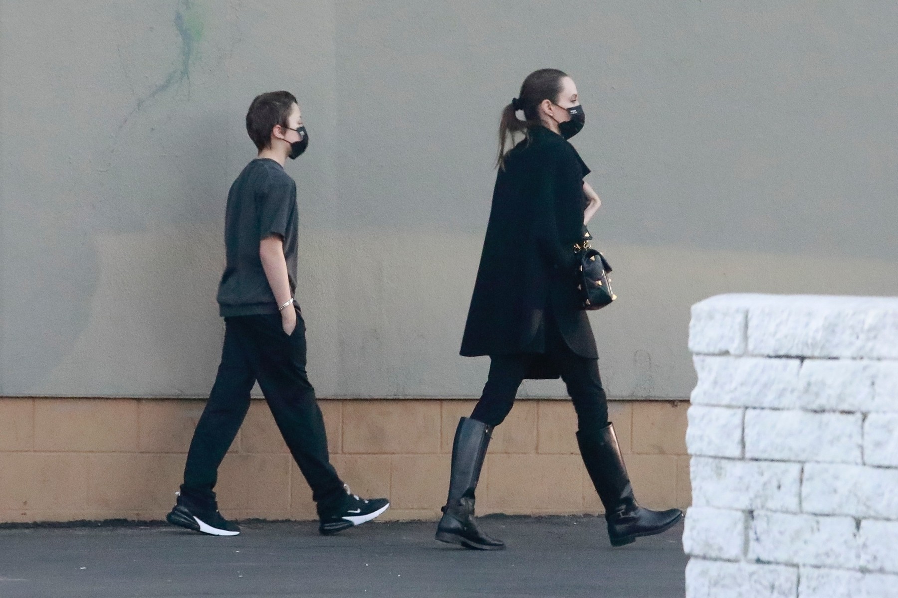 *EXCLUSIVE* Angelina Jolie goes shopping with her son Knox