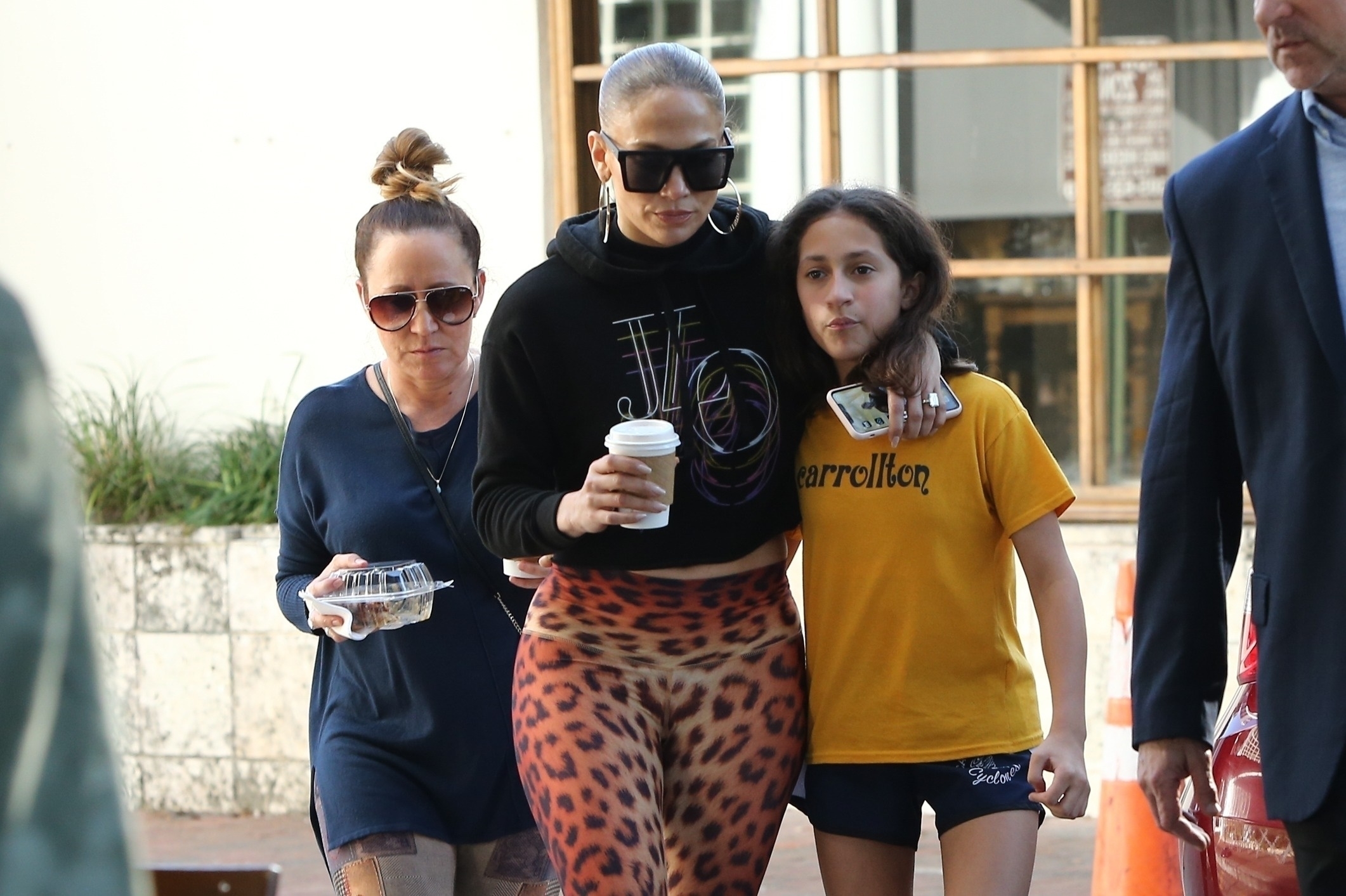 *EXCLUSIVE* Jennifer Lopez looks fit and happy out with her daughter Emme in Miami