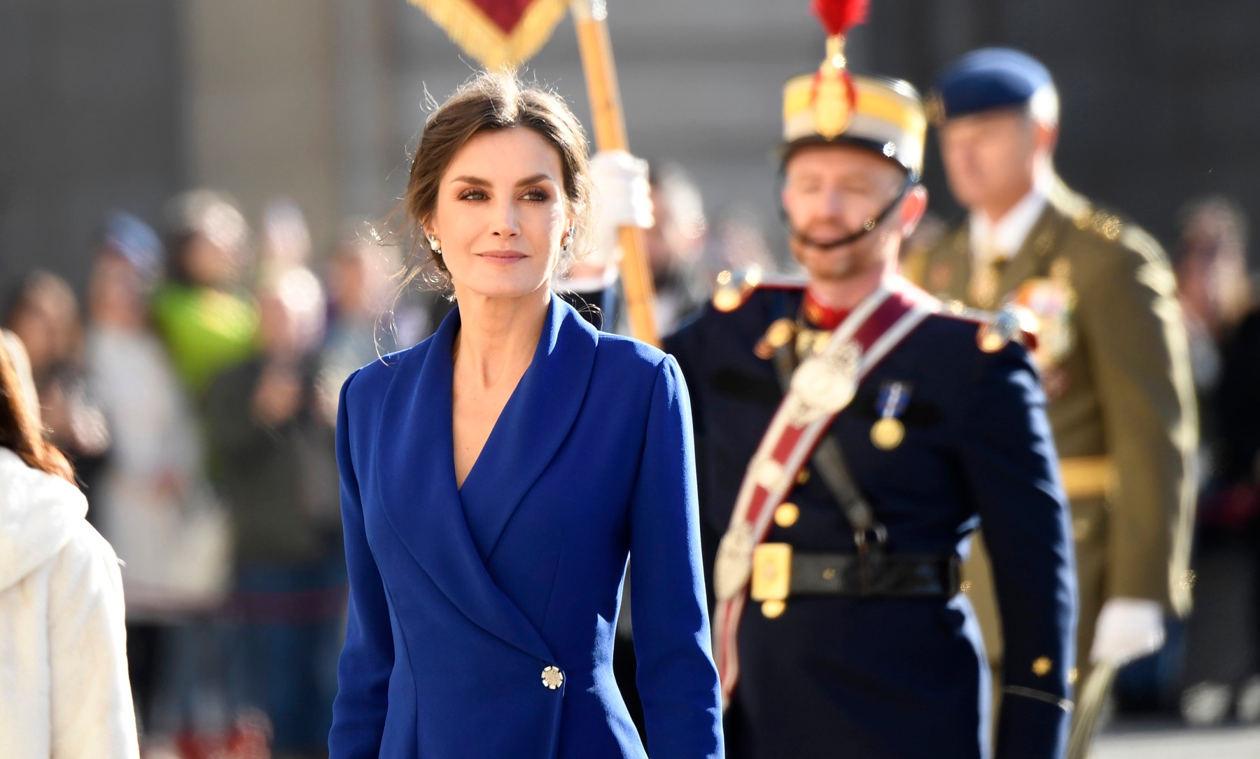 Le roi Felipe VI et la reine Letizia d'Espagne assistent ŕ la pa