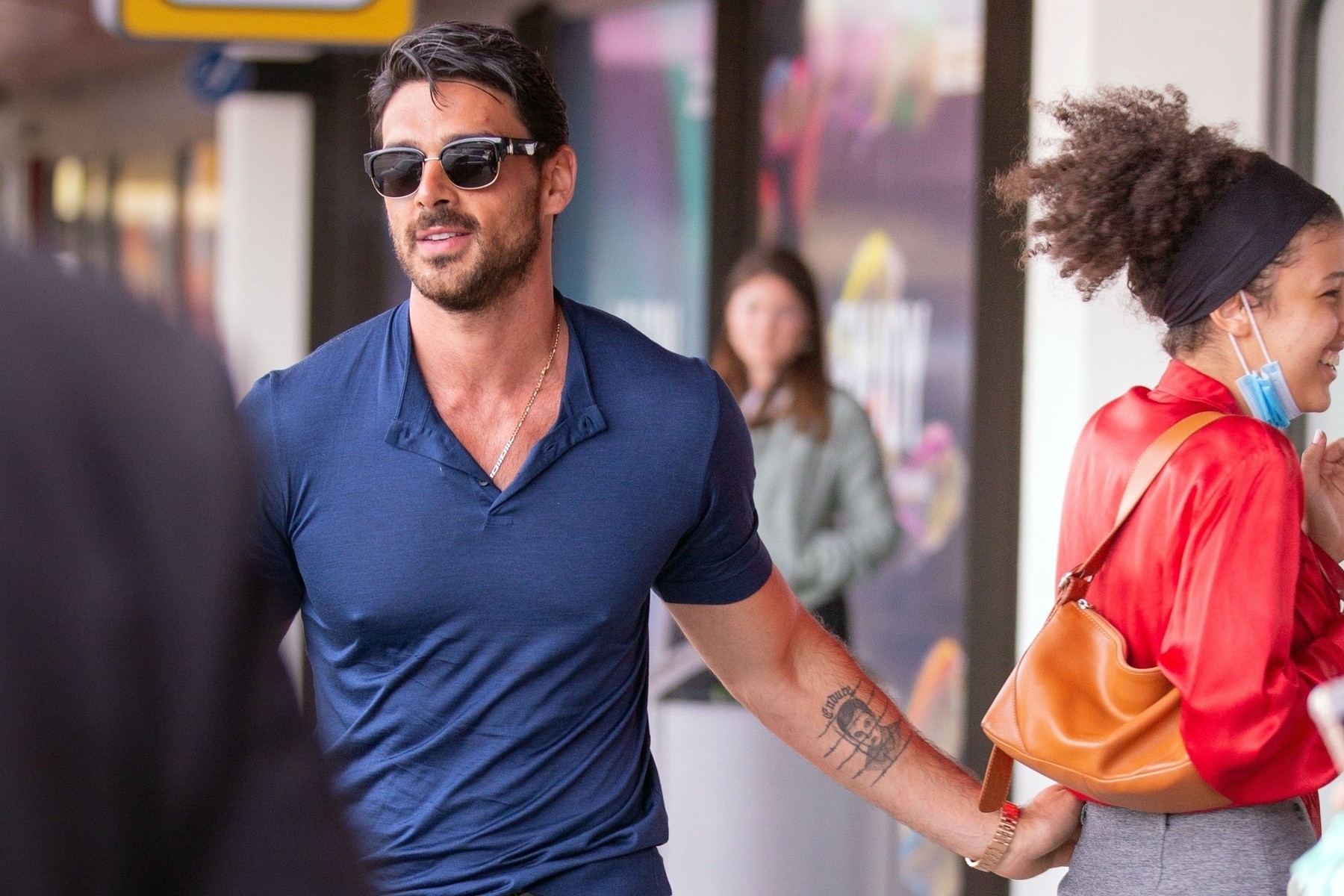 *EXCLUSIVE* "365 Days" - Netflix main Actor Michele Morrone arrives at the Tegel Airport in Berlin.