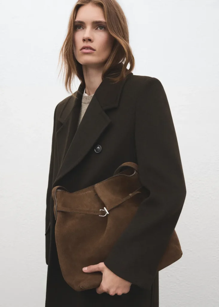 Mango suede tote tortba